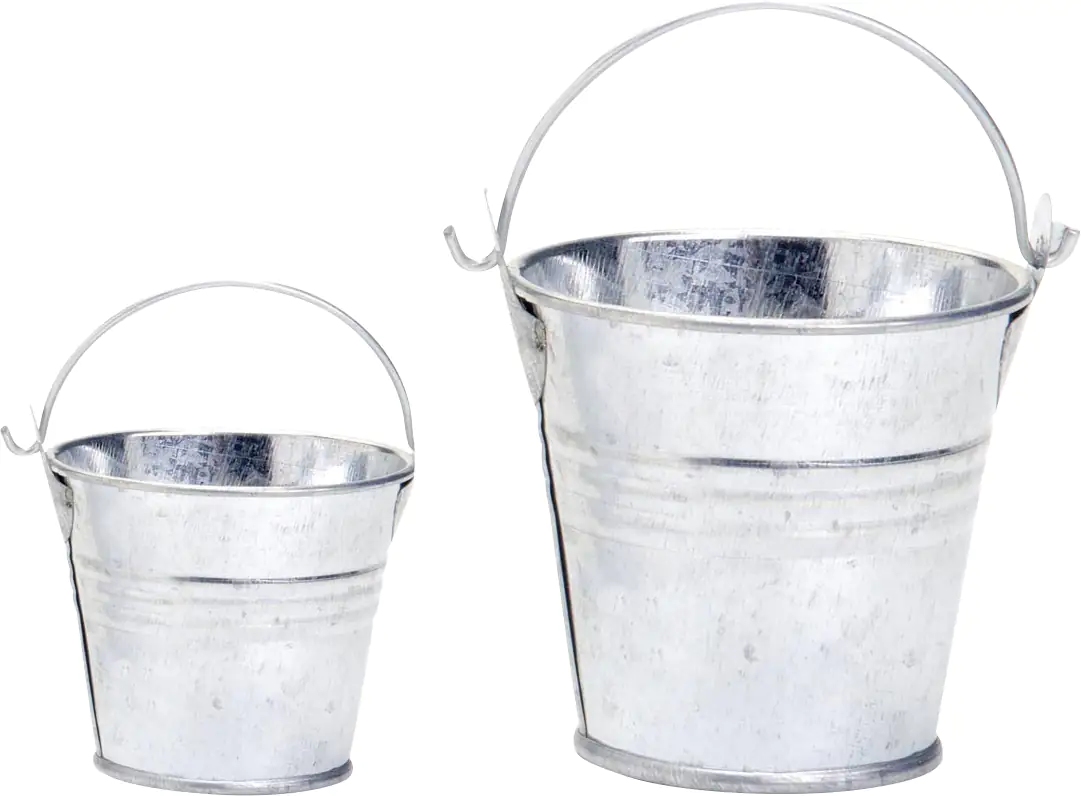 Glorex Eimer aus Metall Ø 8 x 7 cm silber