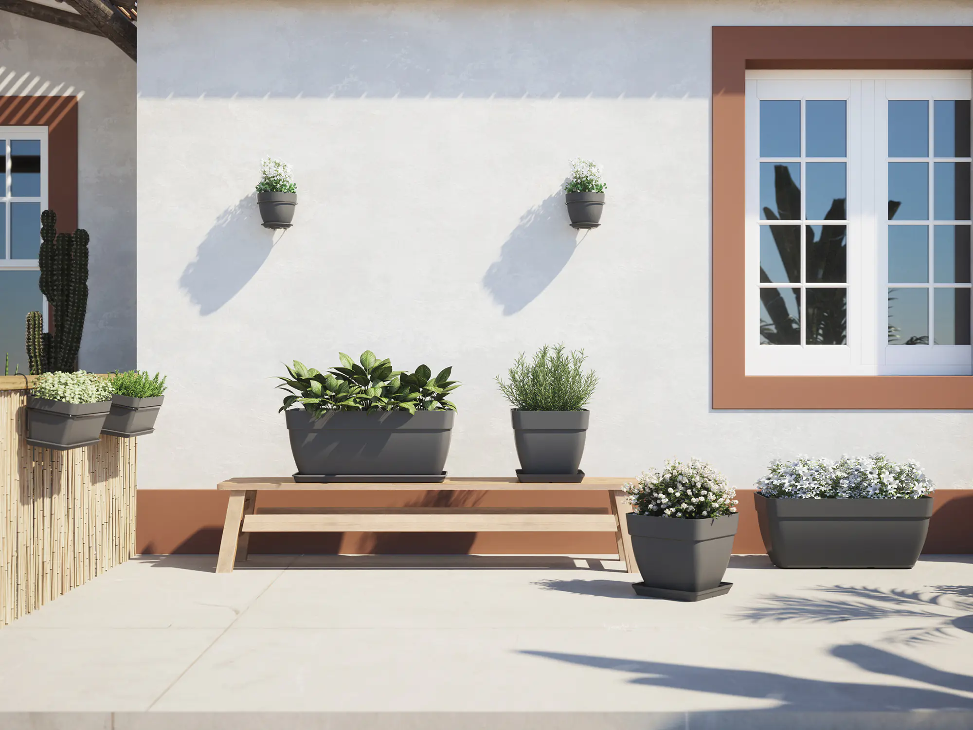 Artevasi Pflanztopf Capri Campana Kunststoff anthrazit matt Ø 37 x 34 cm