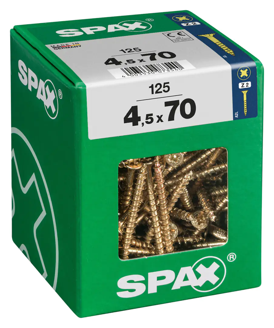 Spax Universalschrauben 4.5 x 70 mm PZ 2 - 125 Stk.