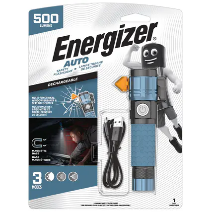 Energizer Taschenlampe Auto Metal Light wiederaufladbar inkl. USB Kabel blau