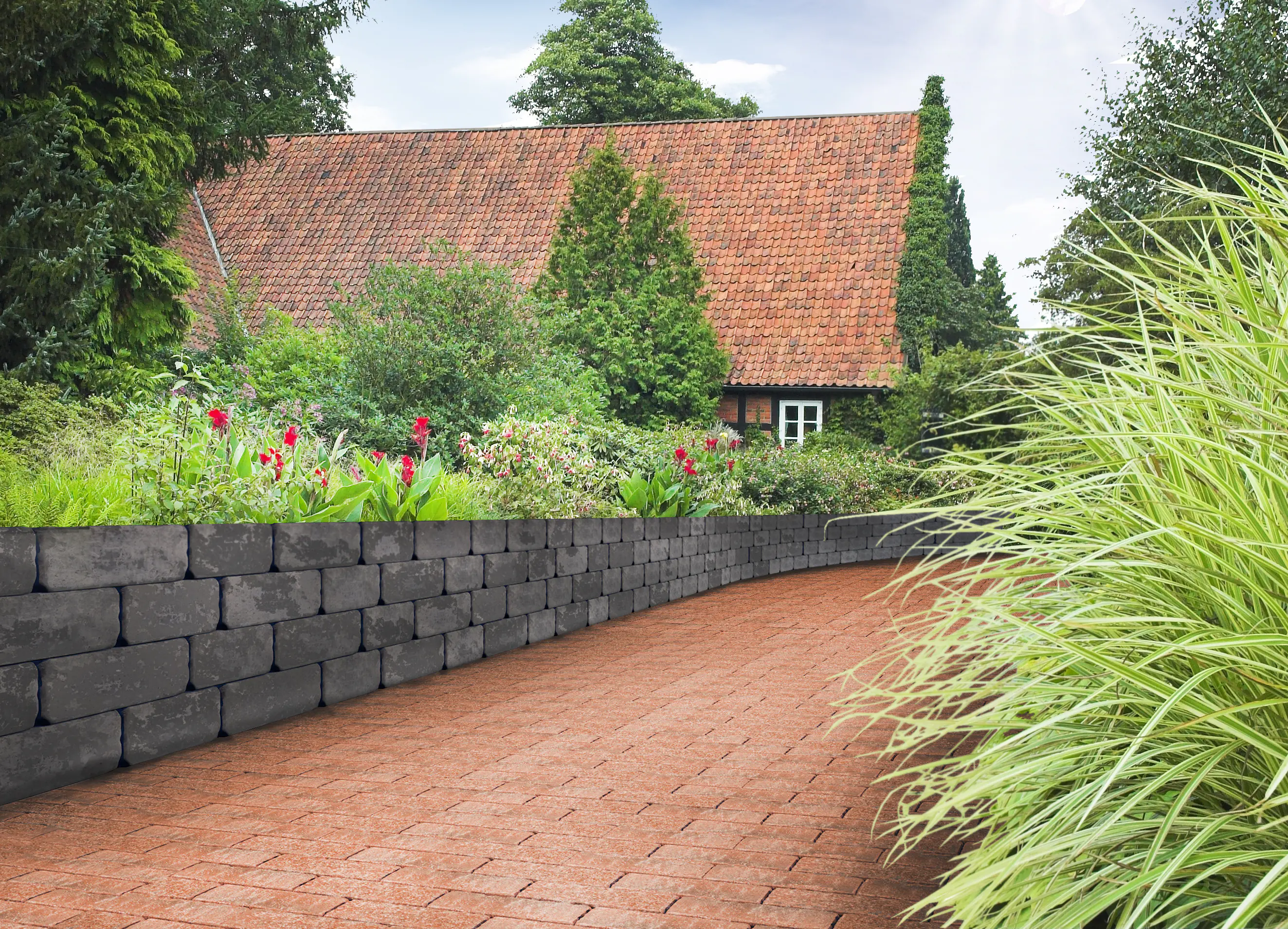 EHL Mauerstein Verona Antik 30 x 20 x 14 cm anthrazit