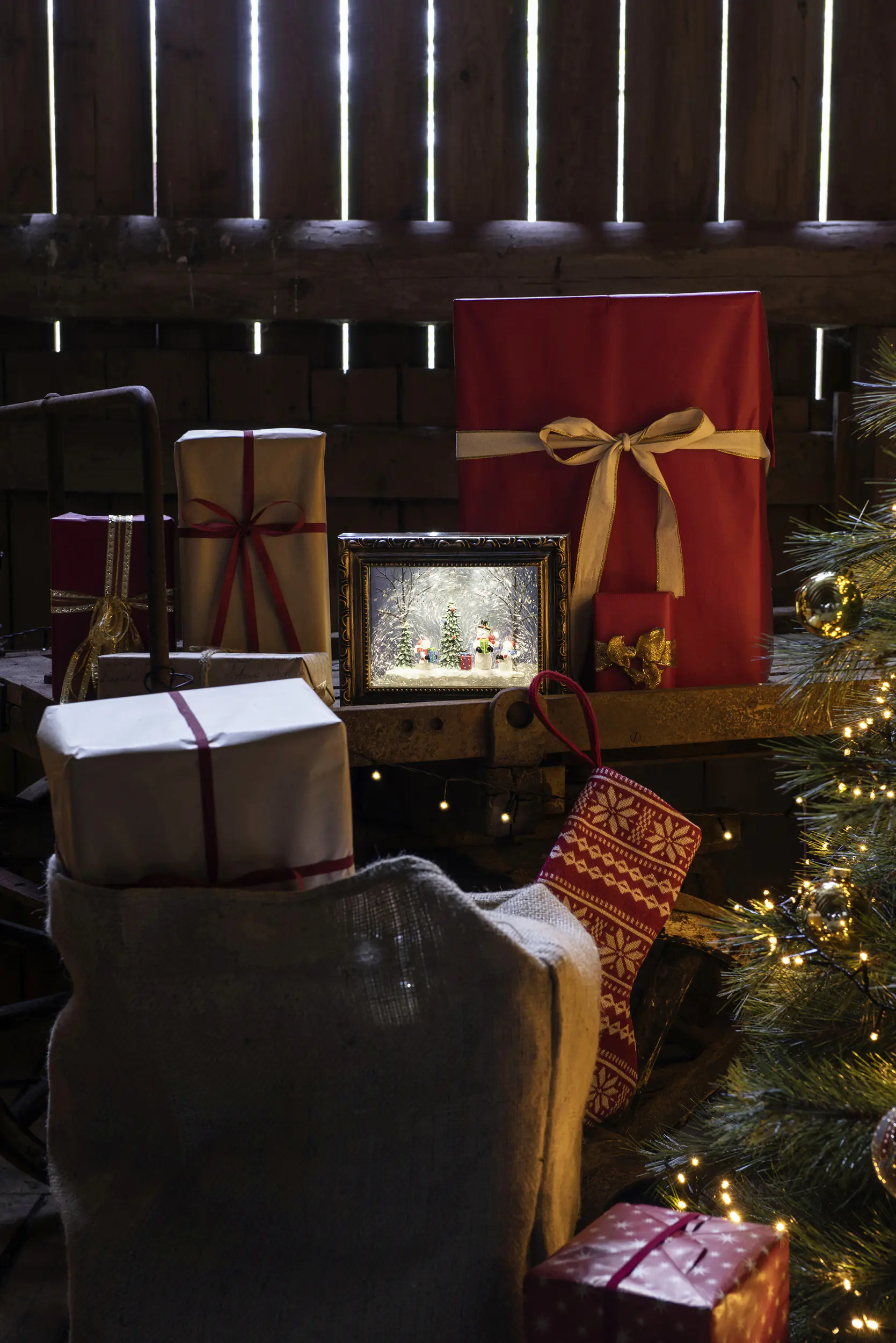 Konstsmide LED Bilderrahmen mit Schneemännern 24,5 x 5,5 x 19,5 cm