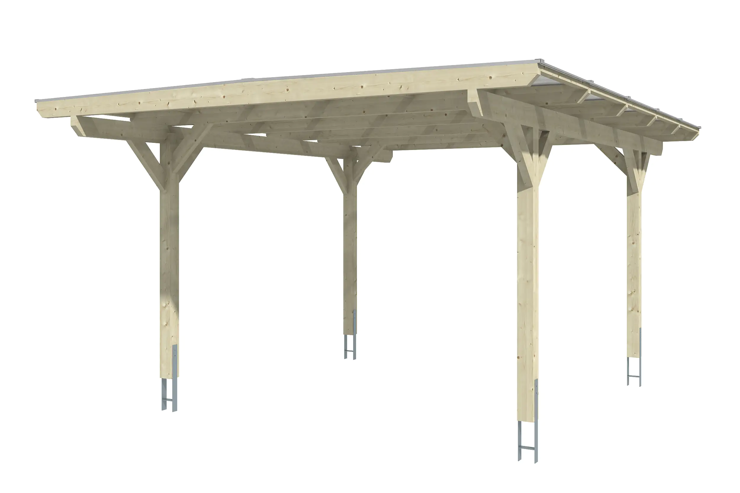 SKAN HOLZ Carport Odenwald 428 x 541 cm, lasiert in Schiefergrau
