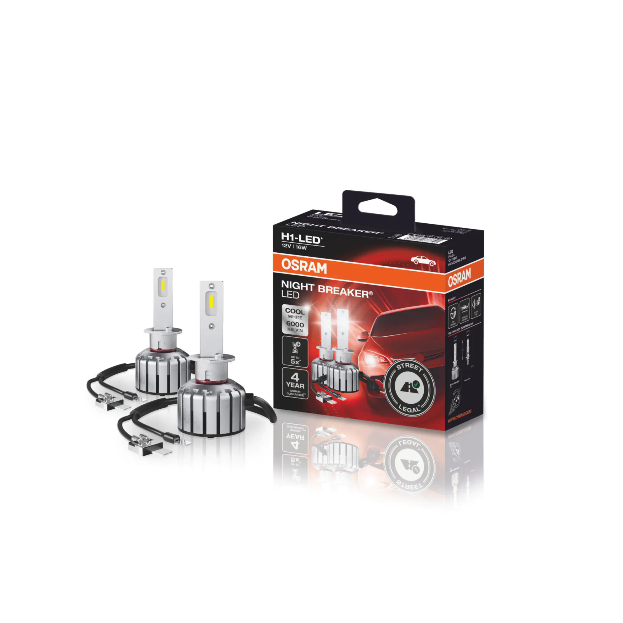 Osram Scheinwerferlampe  H1 Night Breaker LED 2 Stück Osram Scheinwerferlampe  H1 Night Breaker LED 2 Stück