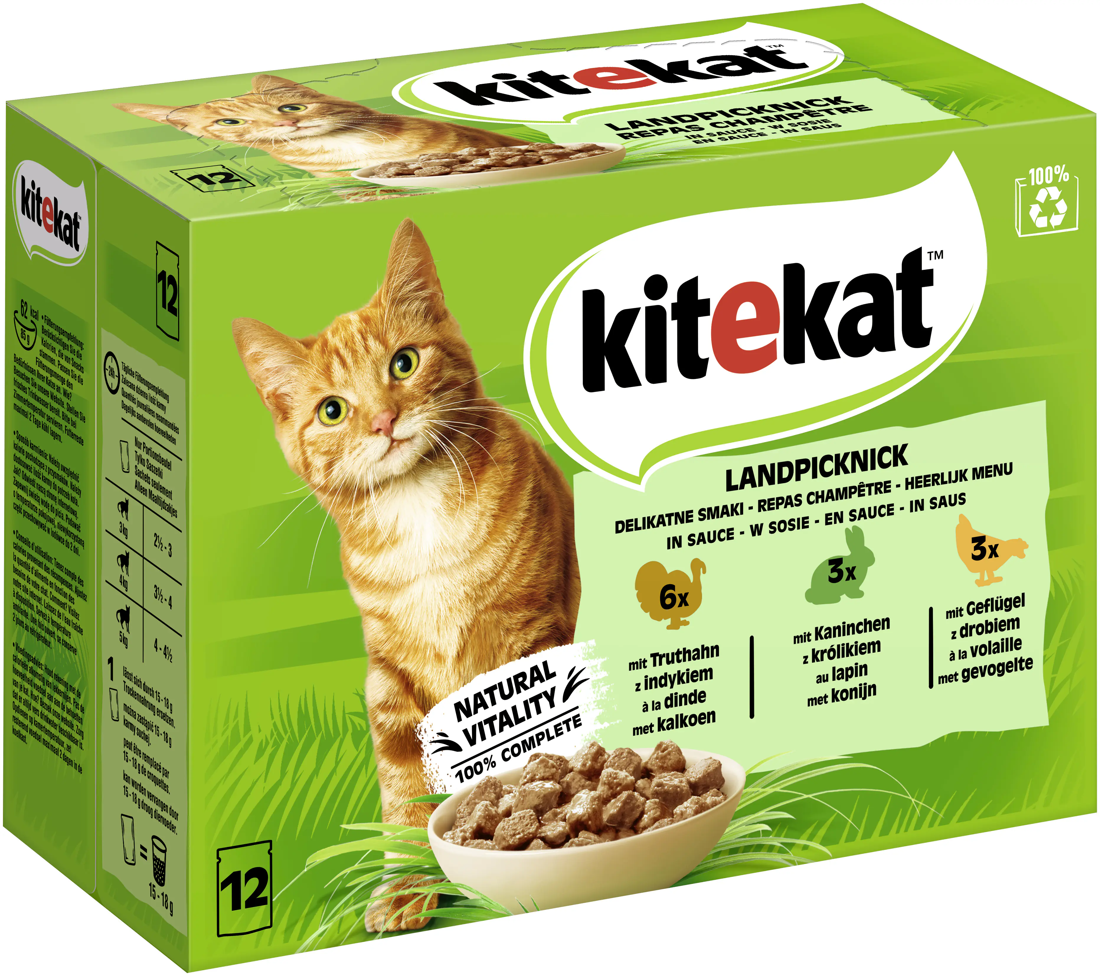 Kitekat Landpicknick in Sauce Multipack 12x85 g