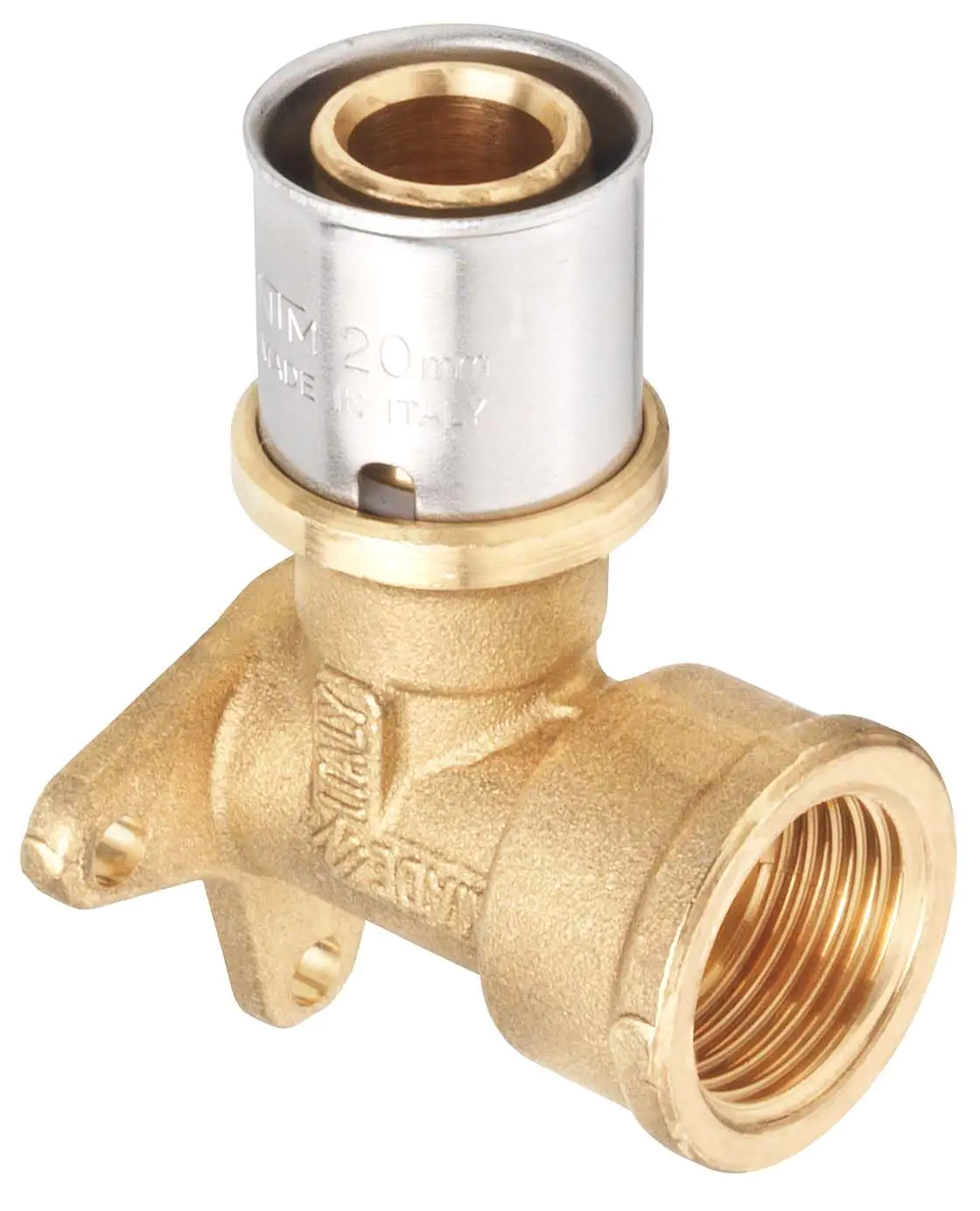 Cornat Press-Wandscheibe komplett Messing/Edelstahl, ø 20 mm, 1/2" IG