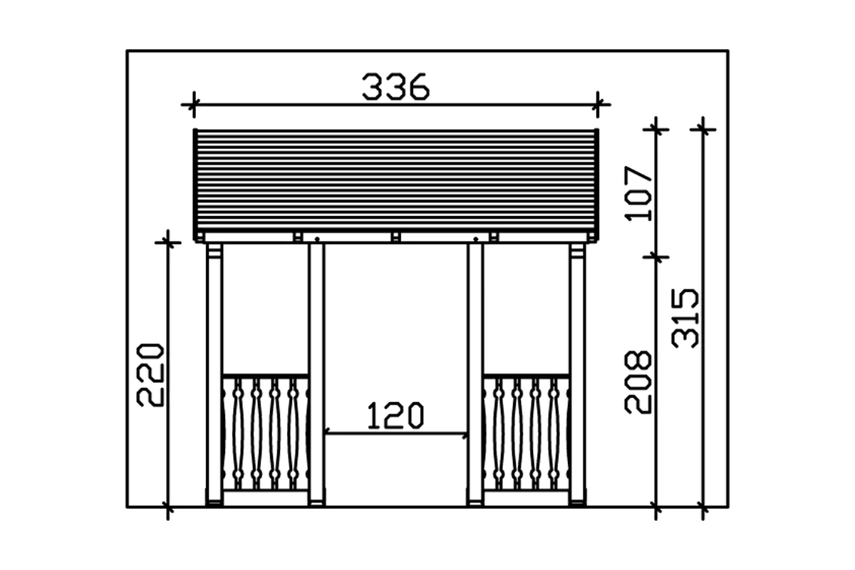 SKAN HOLZ Vordach Paderborn Typ 8 336 x 202 cm, natur SKAN HOLZ Vordach Paderborn Typ 8 336 x 202 cm, natur