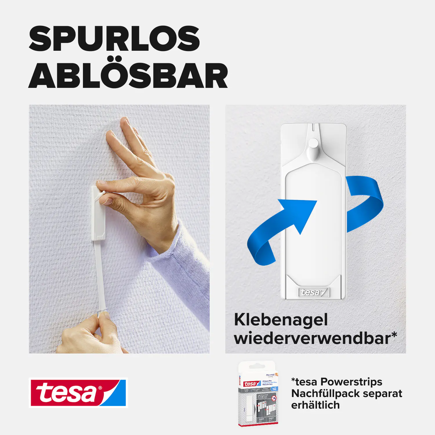 tesa Klebenagel Traglast 1 kg, 2 Stück