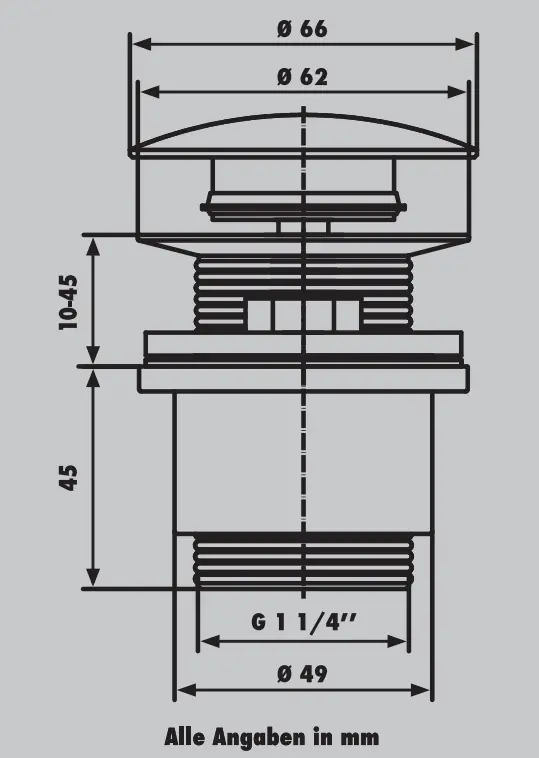 Primaster Ablaufgarnitur Pop-Up 1 1/4" rund verchromt