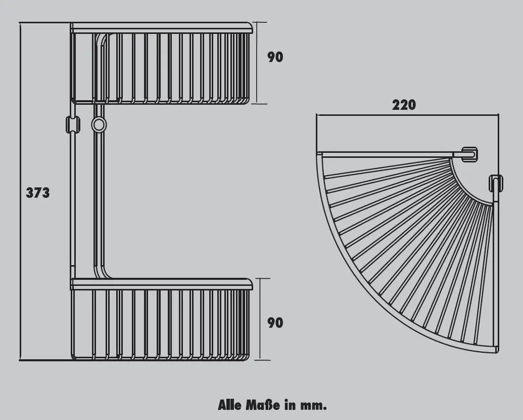 Primaster Eck-Duschkorb Tuna Edelstahl 2 Ablagen chrom