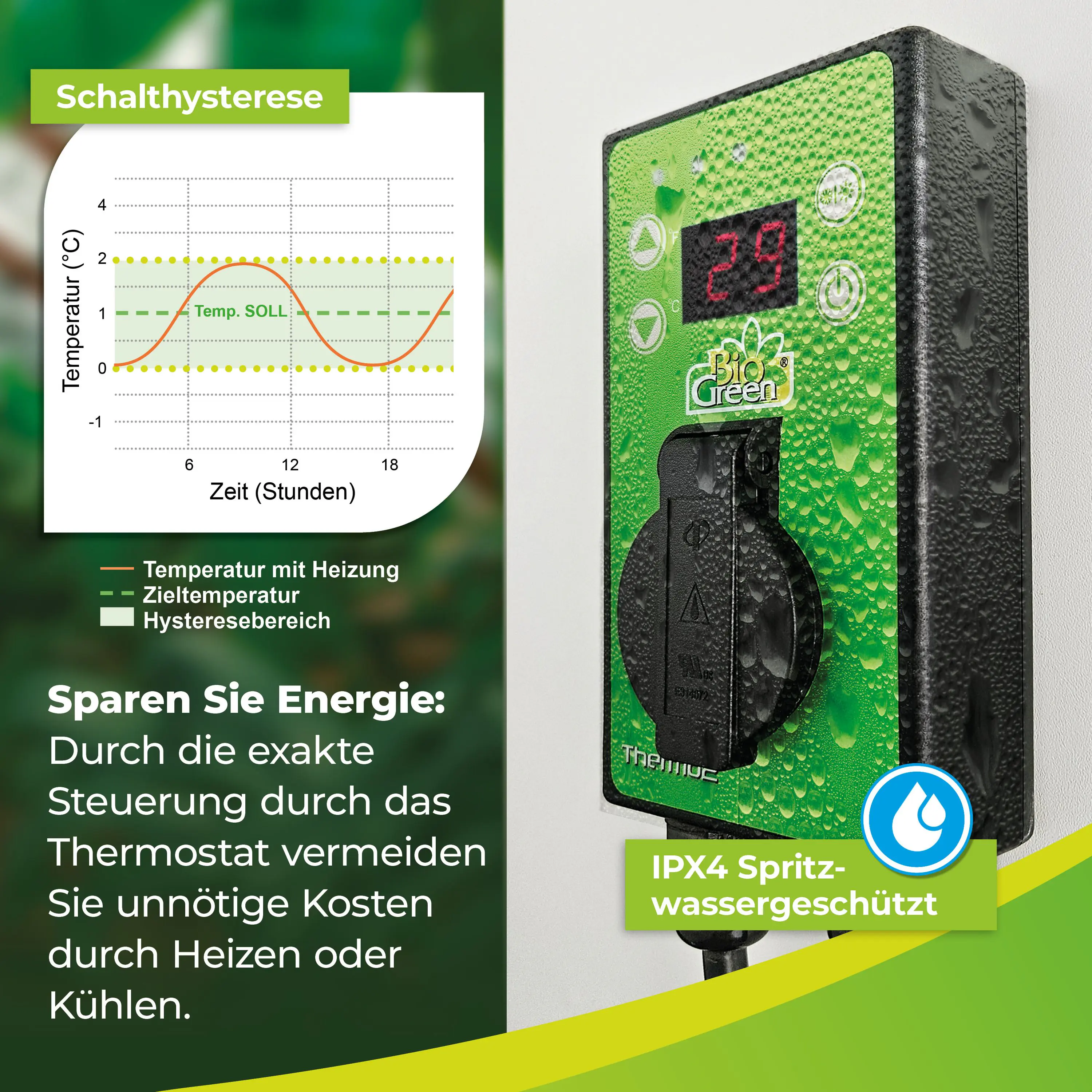 BioGreen Wärmeplatte als Anzuchtbooster für Pflanzen 60 x 120 cm 140 W inkl. Digital-Thermostat