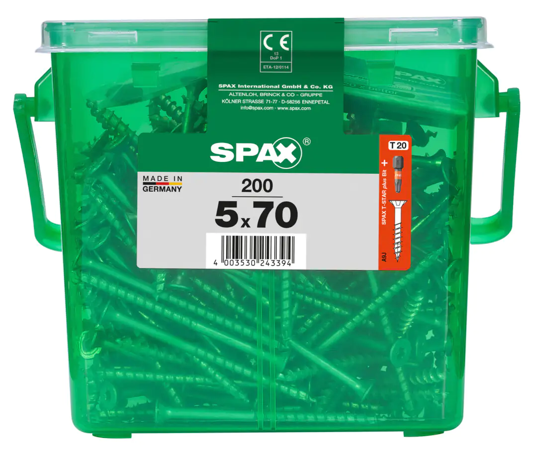 Spax Universalschrauben 5.0 x 70 mm TX 20 - 200 Stk. Spax Universalschrauben 5.0 x 70 mm TX 20 - 200 Stk.