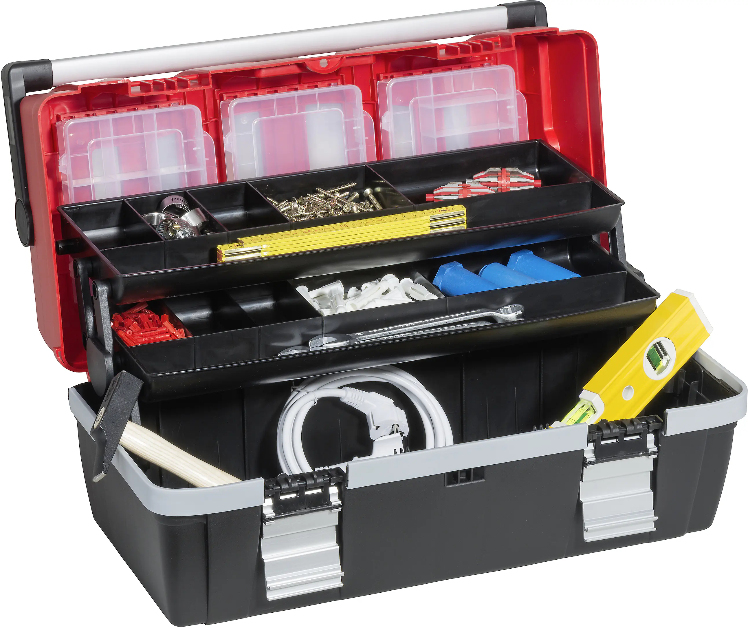Allit Profi-Werkzeugkoffer McPlus AluC22 rot schwarz PP ohne Inhalt