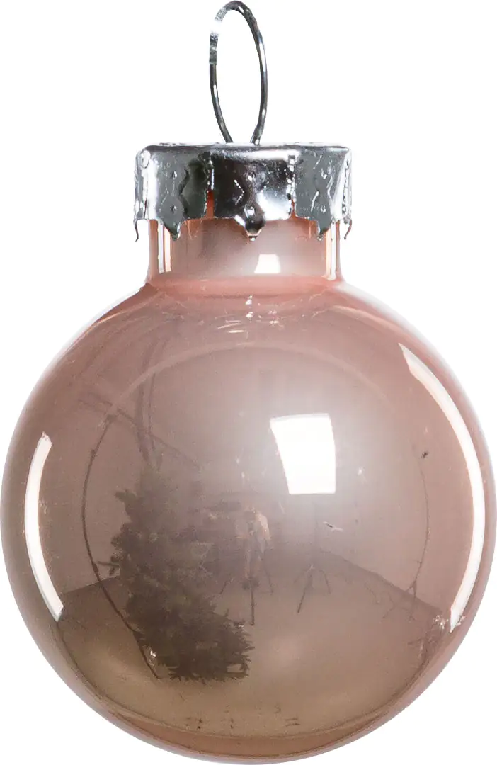 2076601546047_02 TrendLine Weihnachtskugeln aus Glas Ø 2,5 cm puderrosa 24 Stück