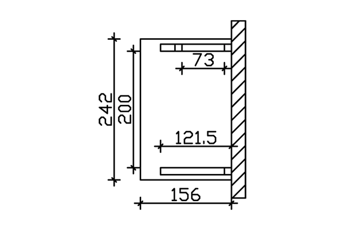 SKAN HOLZ Vordach Paderborn Typ 3 242 x 156 cm, natur