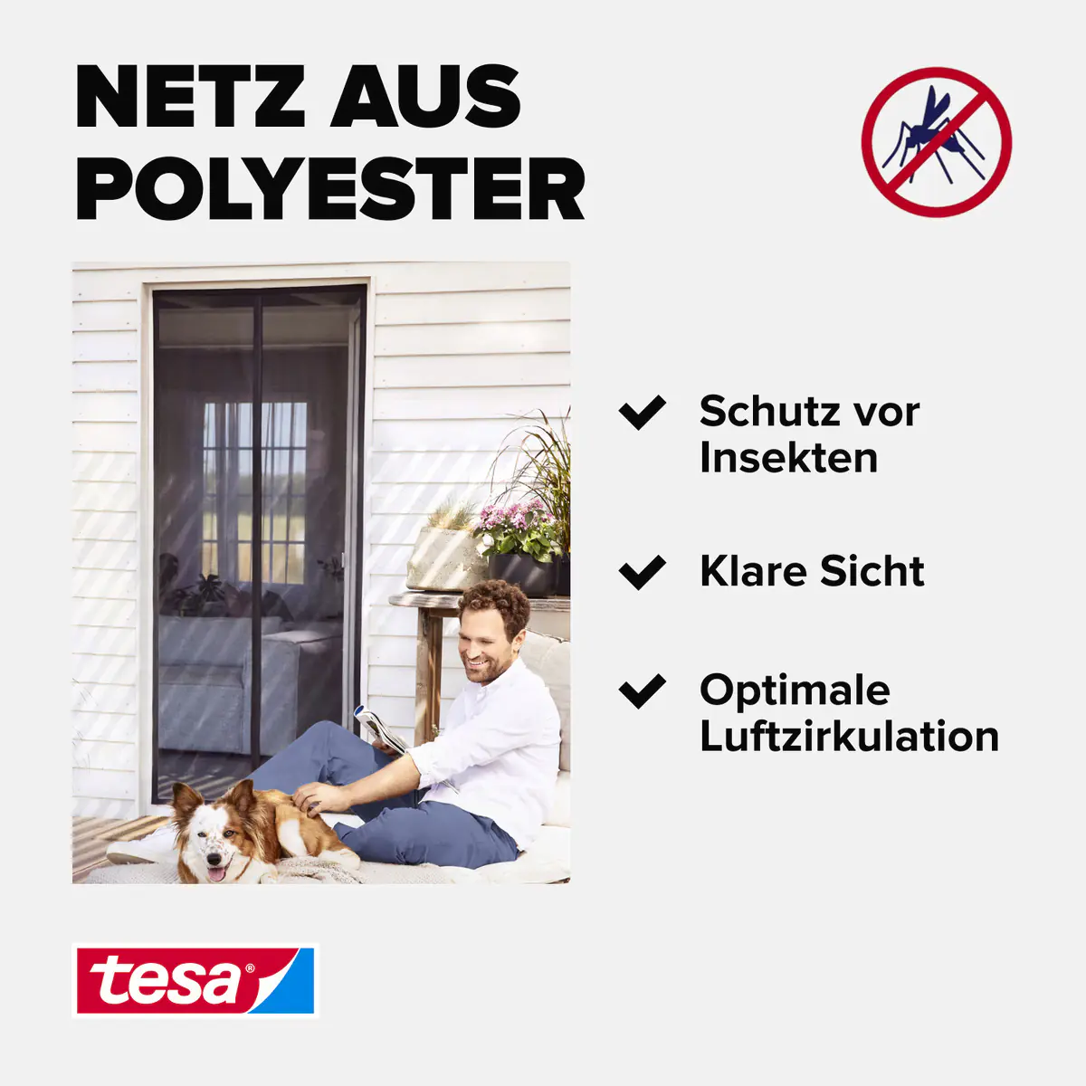 tesa Fliegengitter Magnetvorhang 80 x 200 cm anthrazit