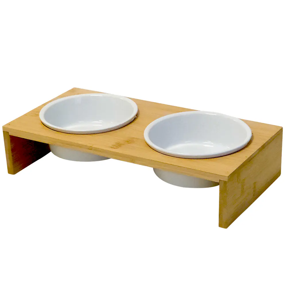 Nobby Futterbar Ilus aus Bambusholz mit 2 Keramiknäpfen à 500 ml Nobby Futterbar Ilus aus Bambusholz mit 2 Keramiknäpfen à 500 ml