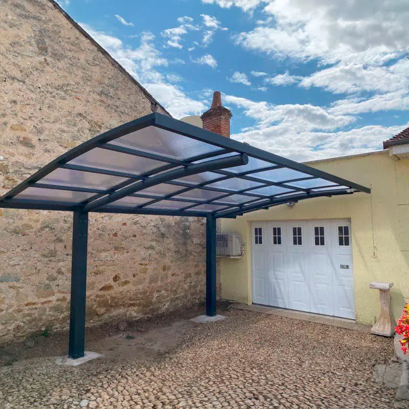 Carport freistehend gebogen 500 x 300 cm grau
