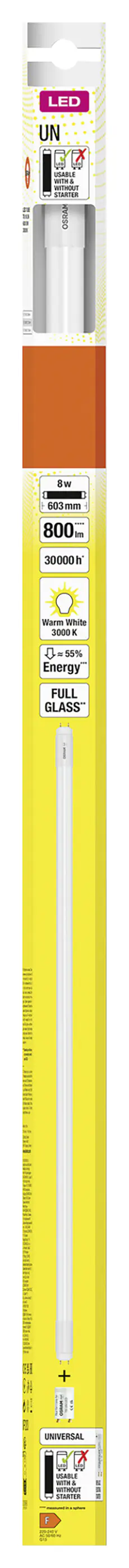 Osram LED Röhre T8 60 cm G13 8 W warmweiß