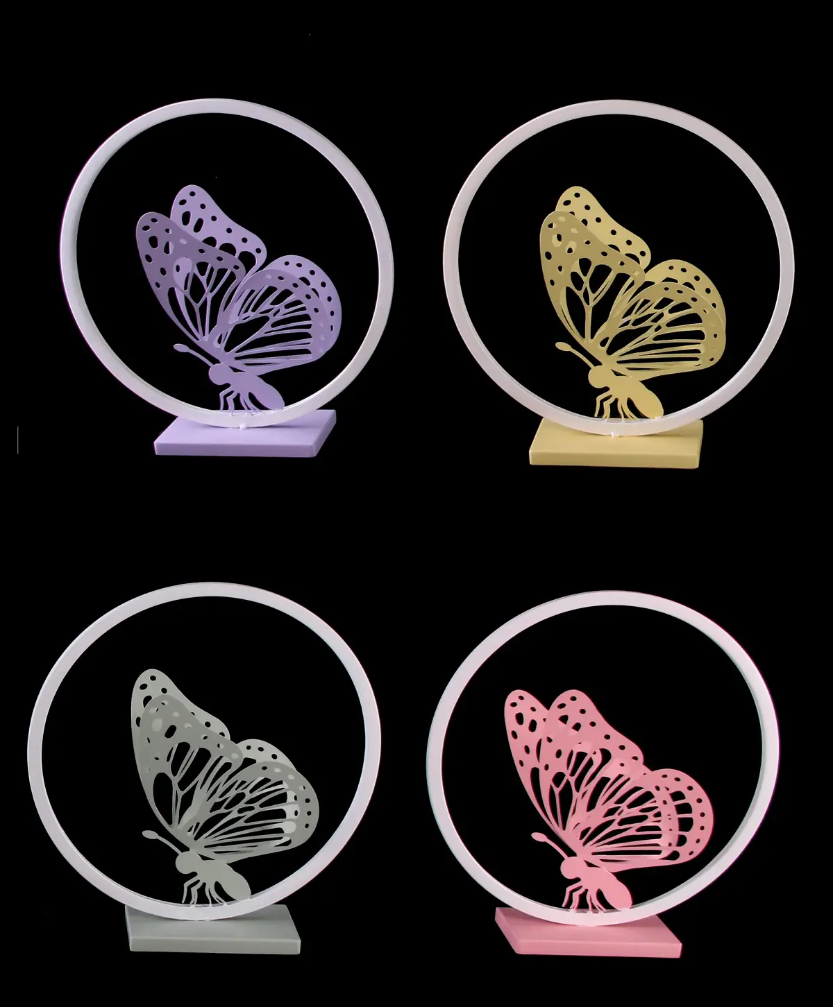 TrendLine Deko-Aufsteller Schmetterling Metall Ø 25 x 26 cm 4-fach sortiert