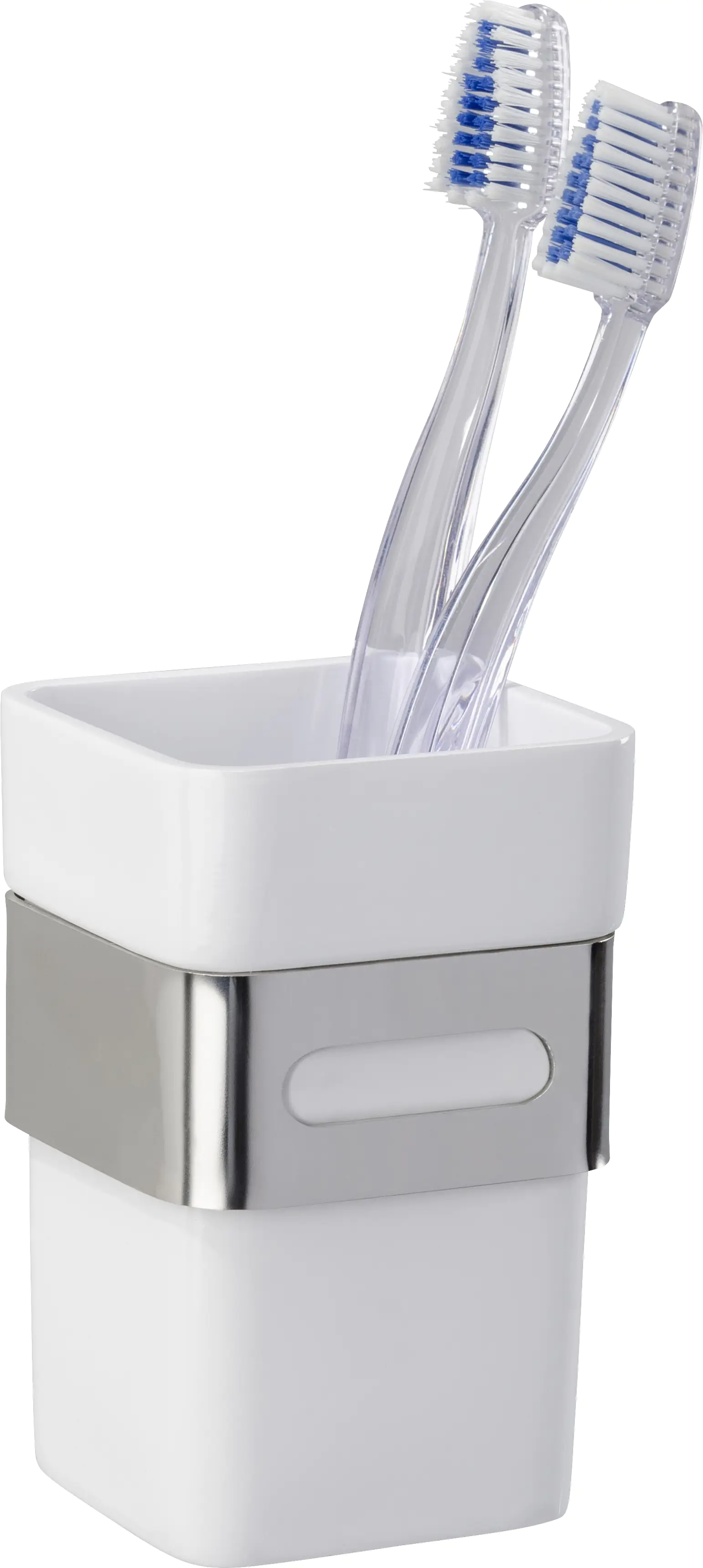 Wenko Zahnputzbecher Premium Plus silber glänzend