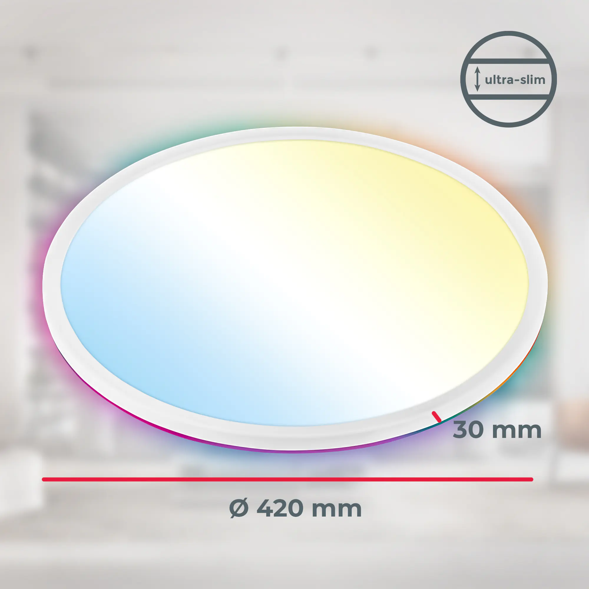 Briloner LED-Panelleuchte Slim Ø 42 cm weiß RGB dimmbar