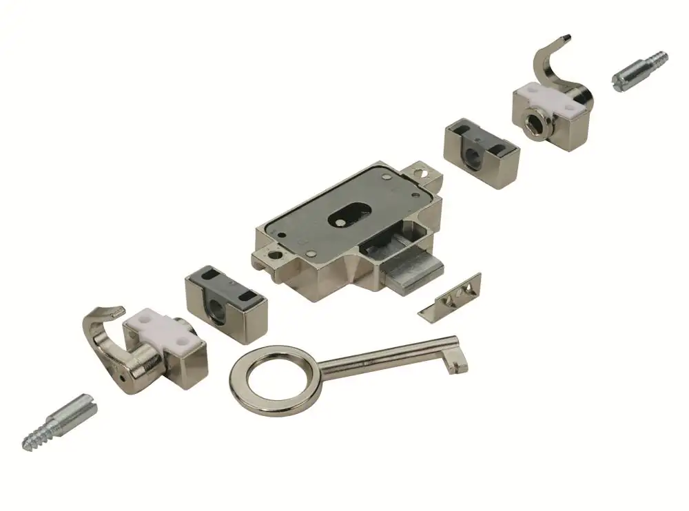 Hettich Buntbart-Drehstangenschloss rechts Dornmaß: 25mm