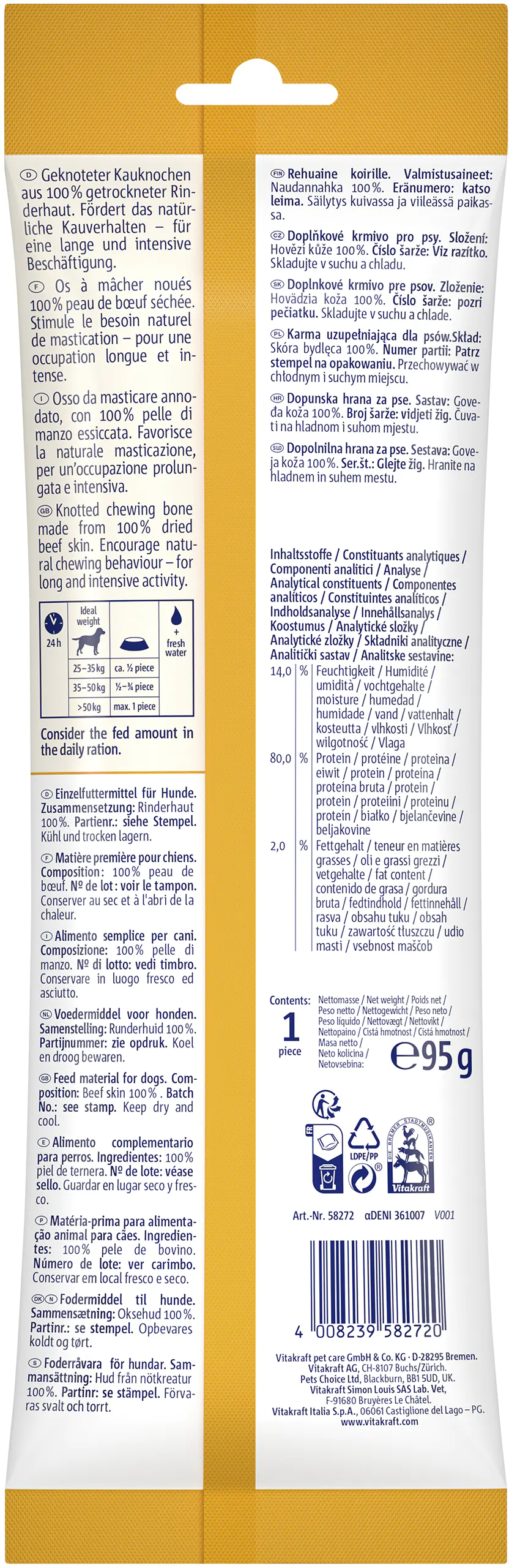 Vitakraft Chews intens Kauknochen geknotet 21 cm 1 Stück