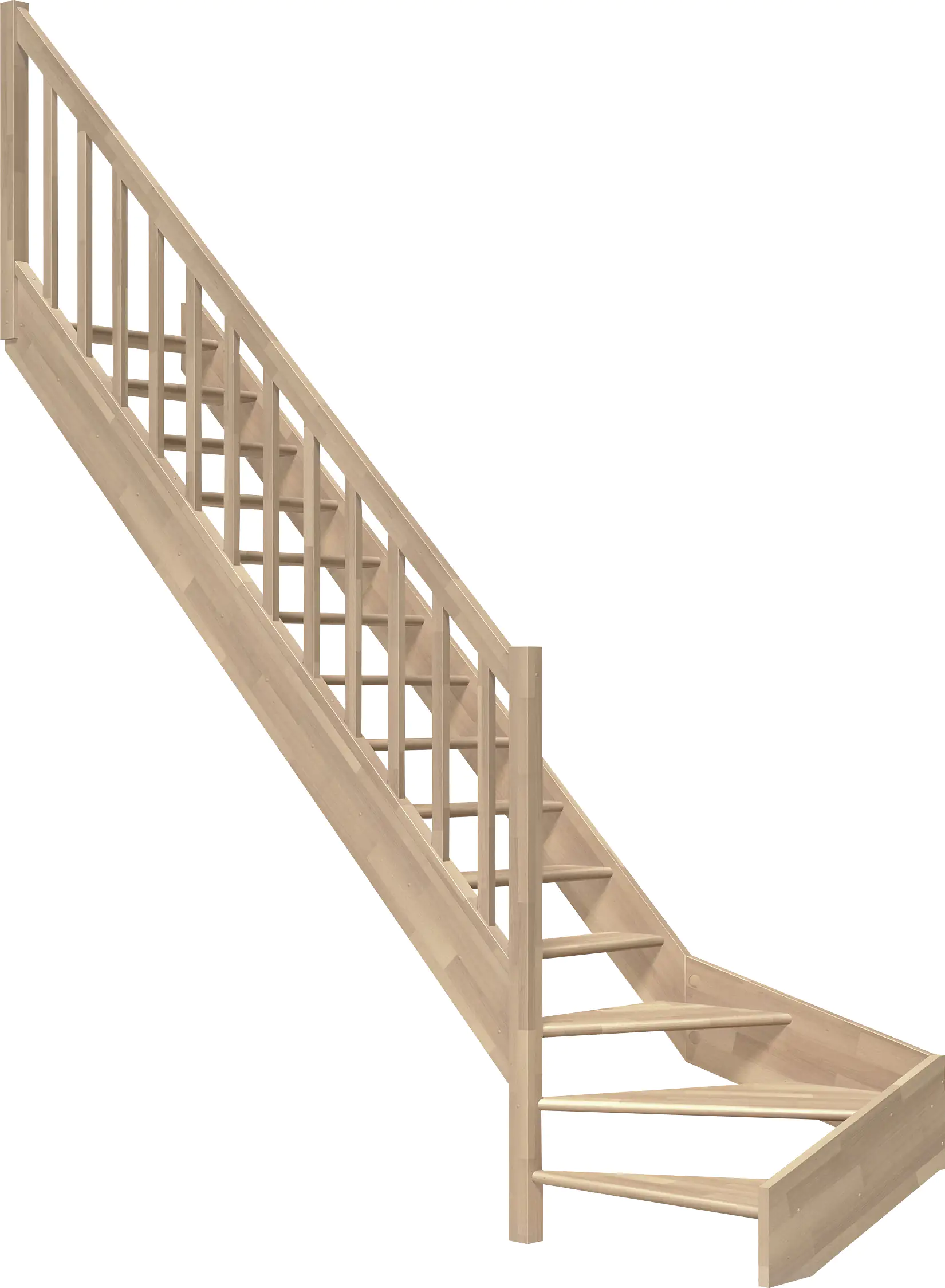 Dolle Raumspartreppen Paris 1/4-gew. Buche unbehandelt inkl. Geländer Dolle Raumspartreppen Paris 1/4-gew. Buche unbehandelt inkl. Geländer
