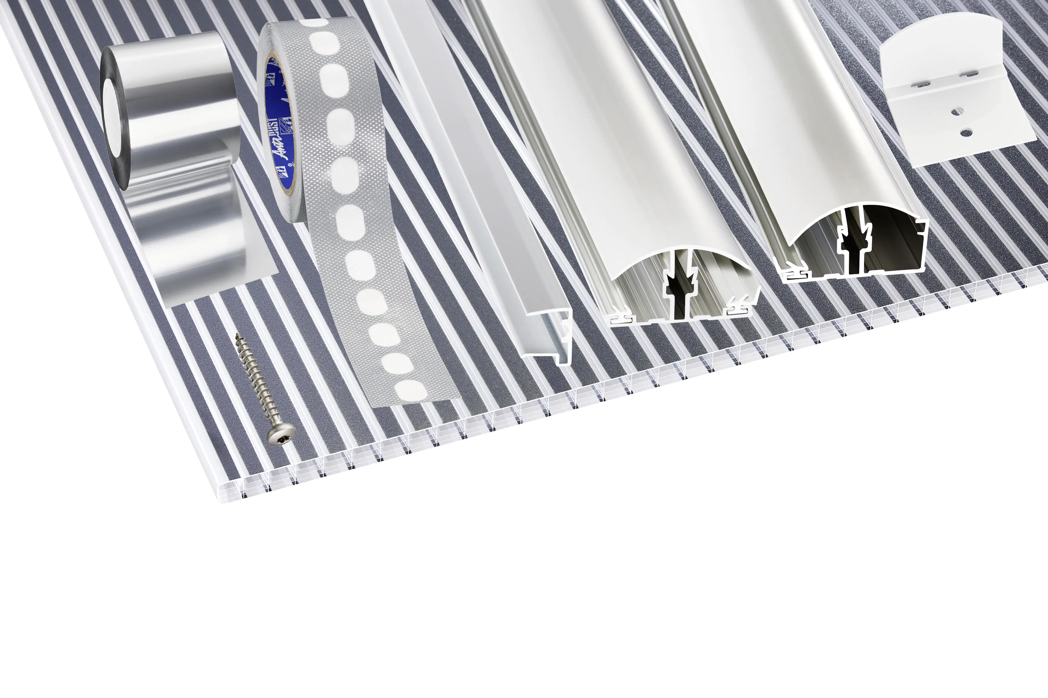 Gutta Doppelstegplatte-Erweiterungsset Zebraplatte 300 x 98 x 1,6cmm anthrazit