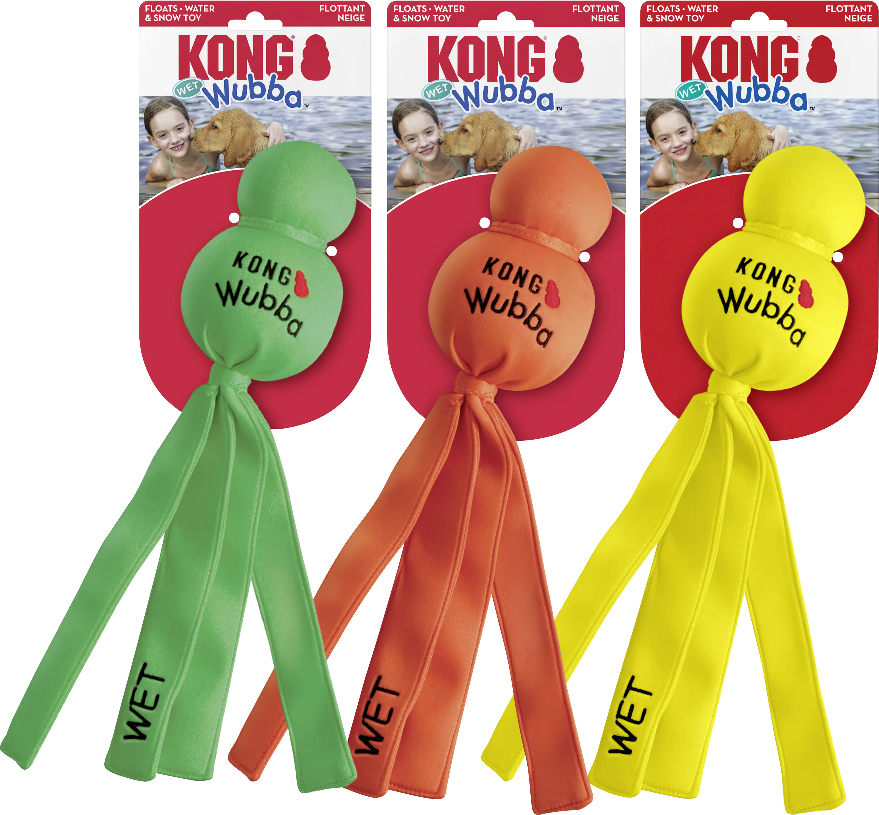 Kong Wasserspielzeug Hund Wubba Wet 35,5 cm farblich sortiert
