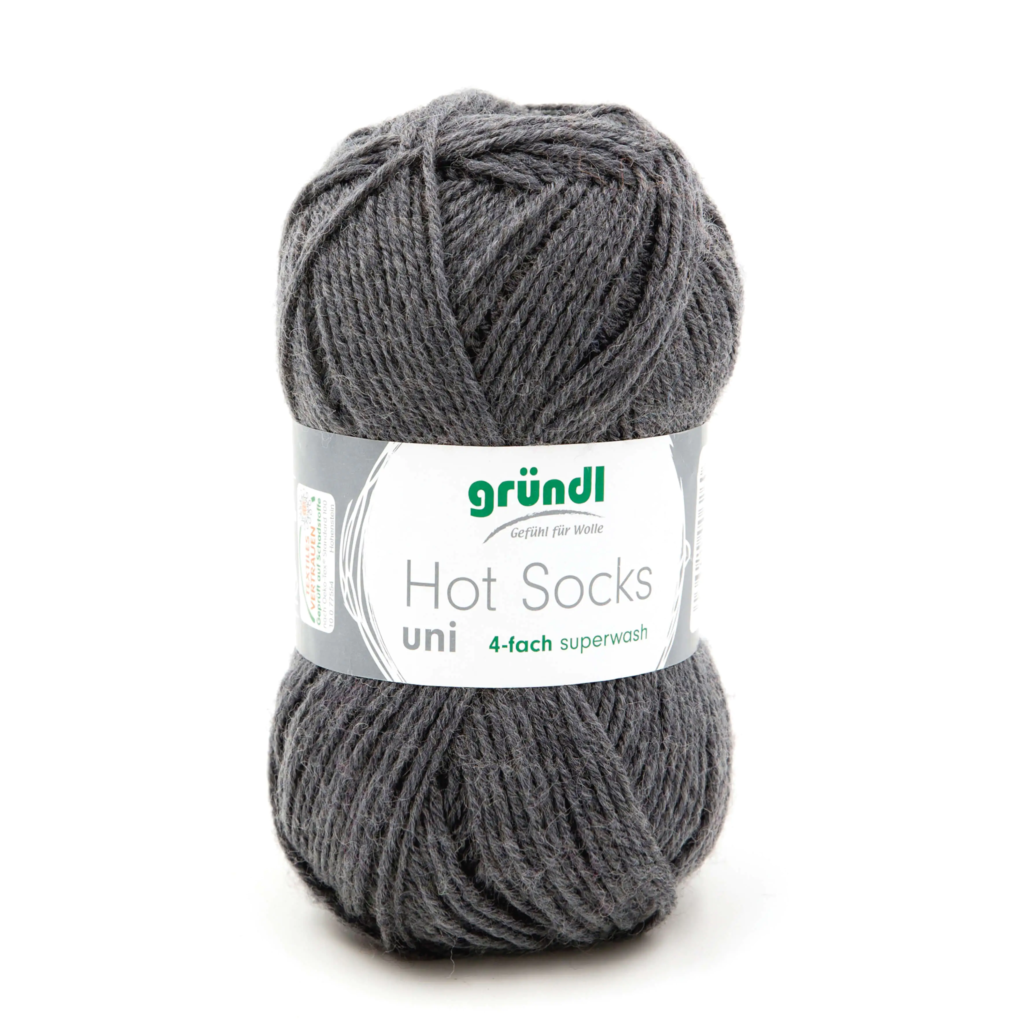 Gründl Wolle Hot Socks uni 50 g anthrazit 