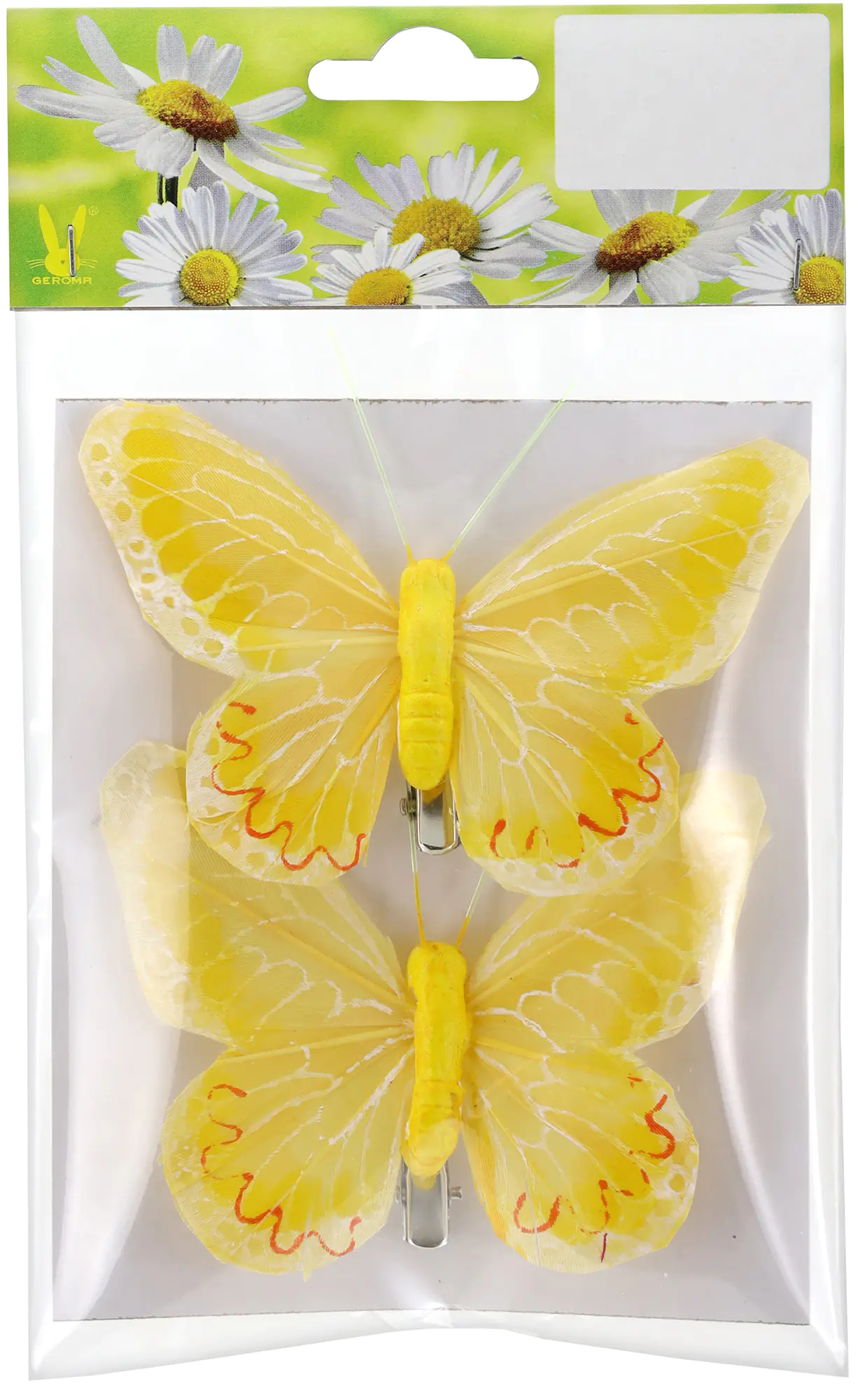 Schmetterling mit Klammern 9 x 7 cm 2 Stück gelb