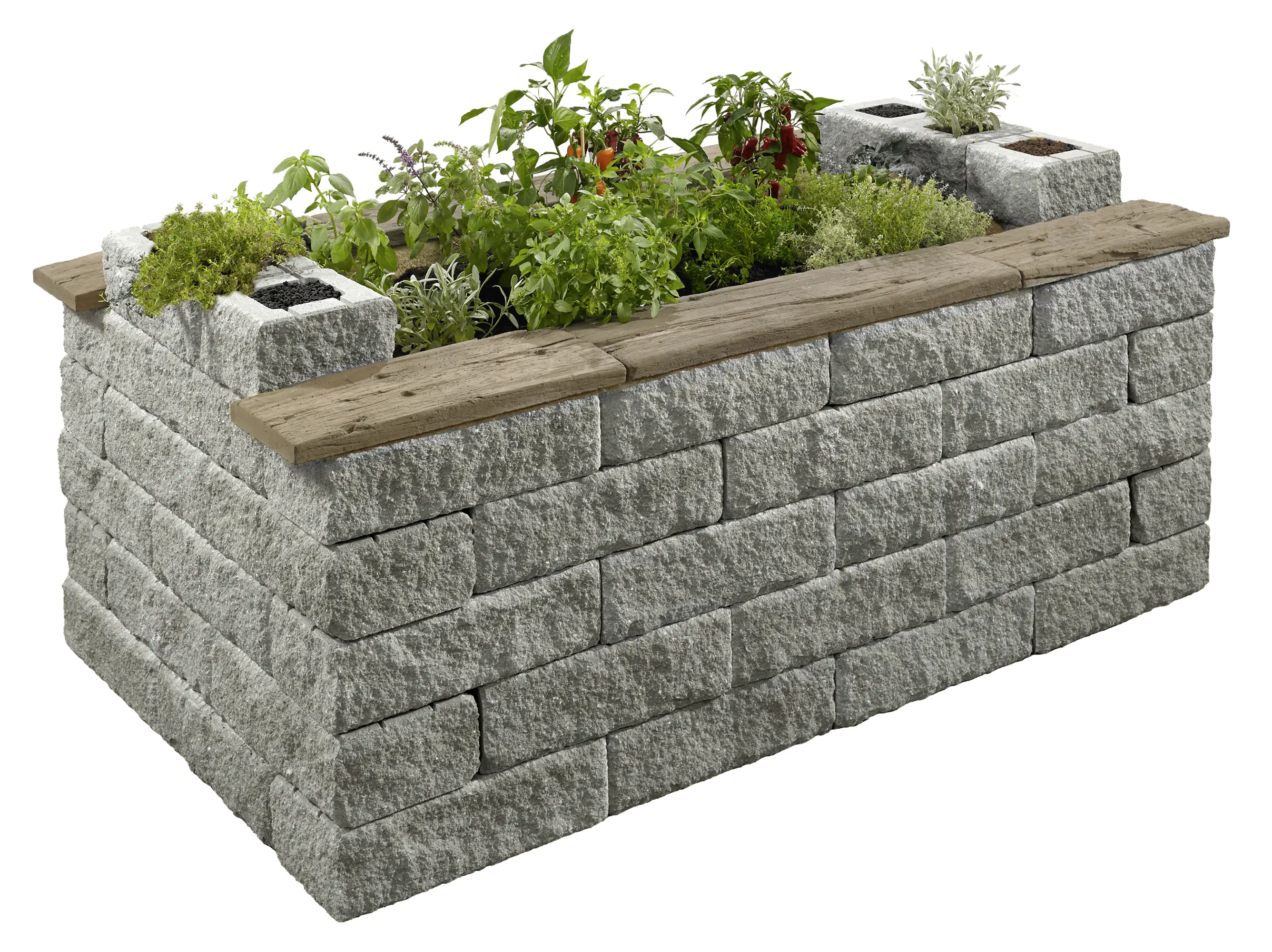 2077881026540_6 Kann Hochbeet-Set 2 Bruchstein 200 x 125 x 81 cm grau
