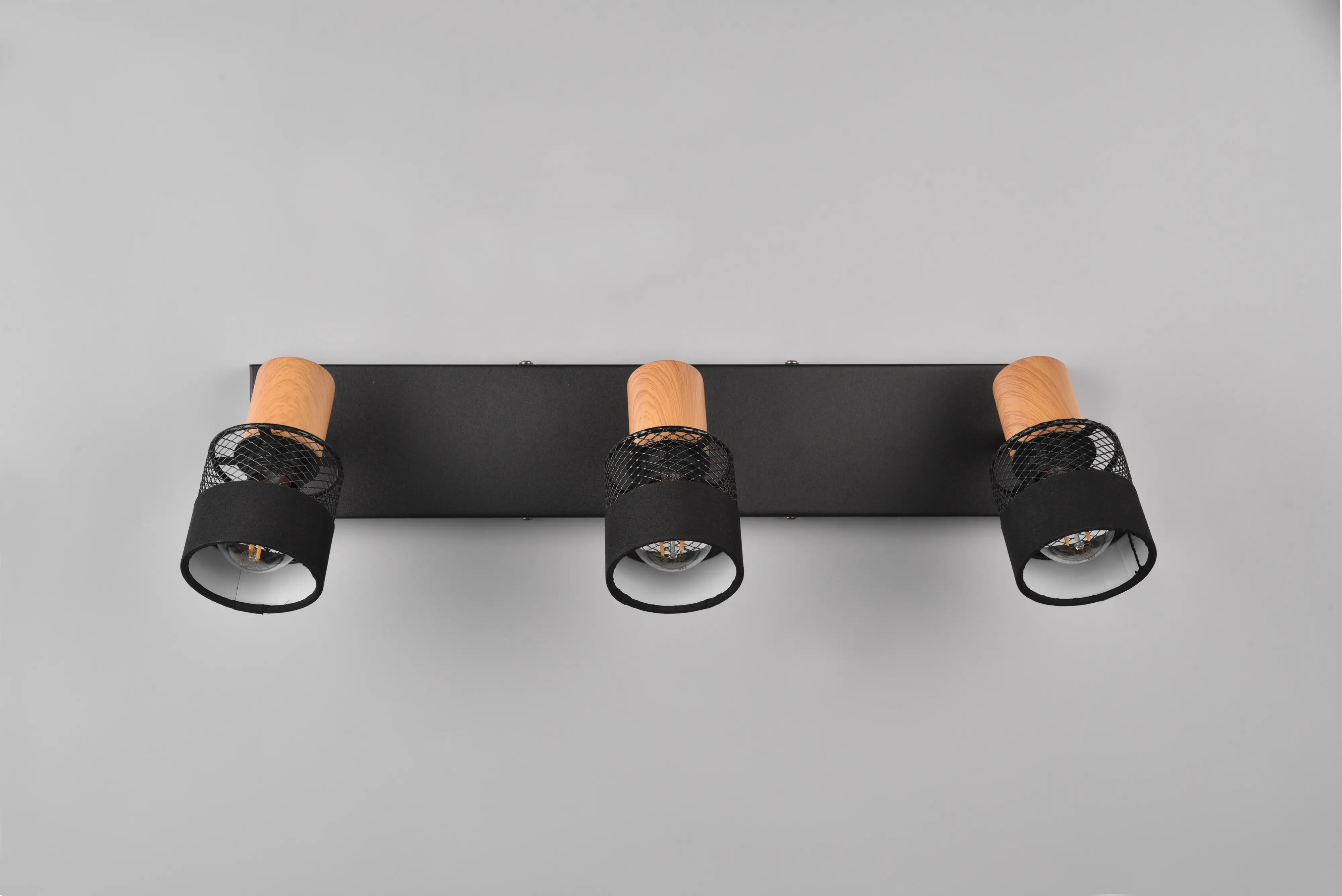 Trio Deckenstrahler 3er Spot Nandini E14 schwarz, Metall, Holz