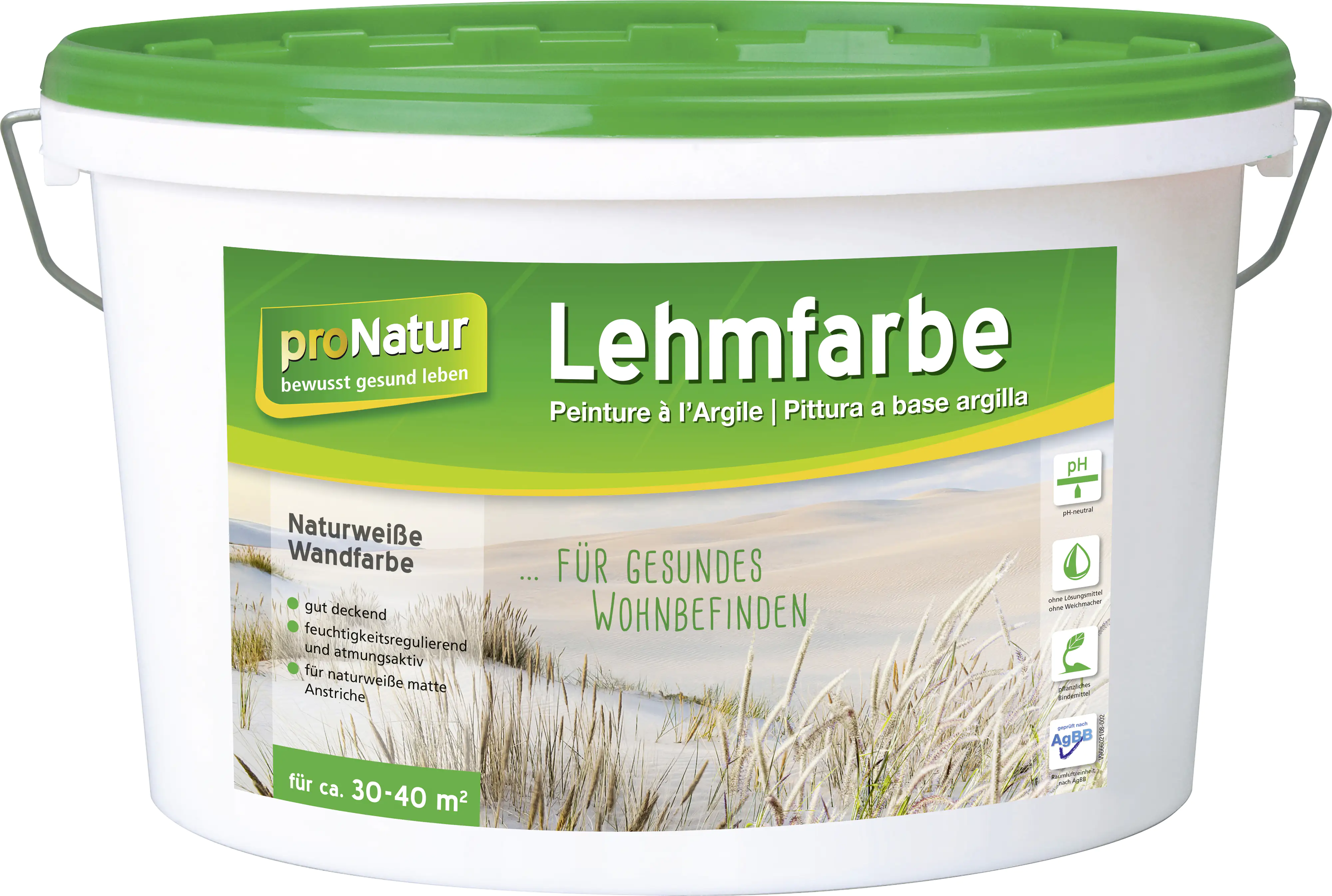 Pronatur Lehmfarbe Naturweiß 5 L weiß