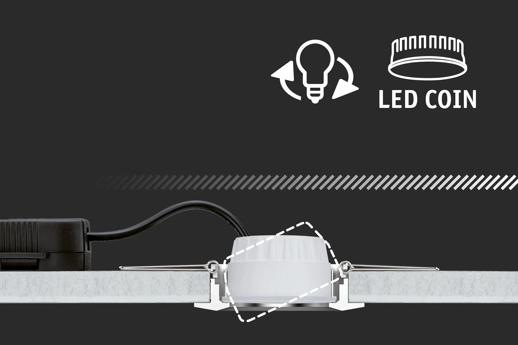 Paulmann LED-Einbauleuchte Coin Base opal dimmbar
