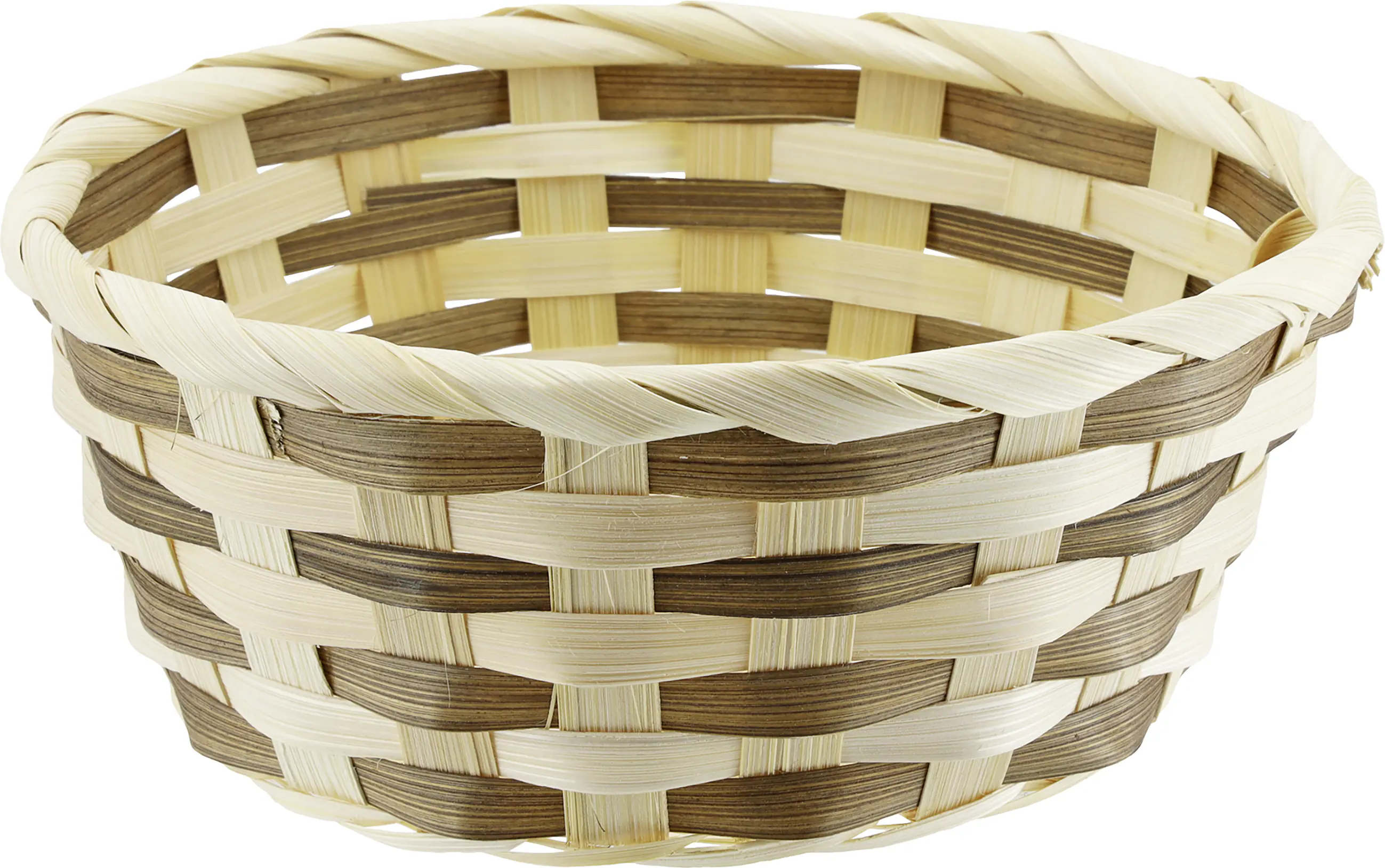 Osterdeko Korb gestreift 15 x 7 cm natur 
