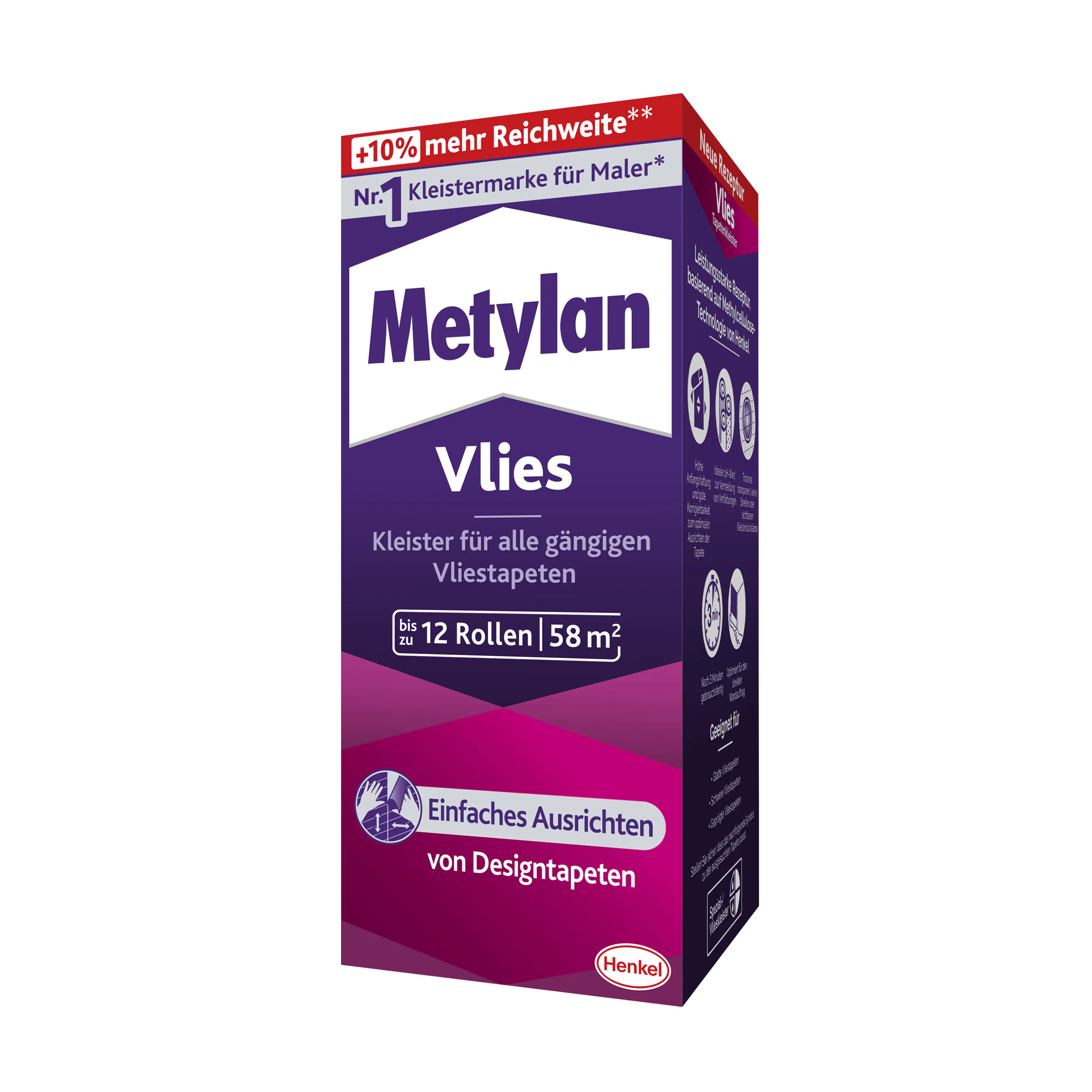 Metylan Vlies Tapetenkleister 360 g Paket, trocknet transparent
