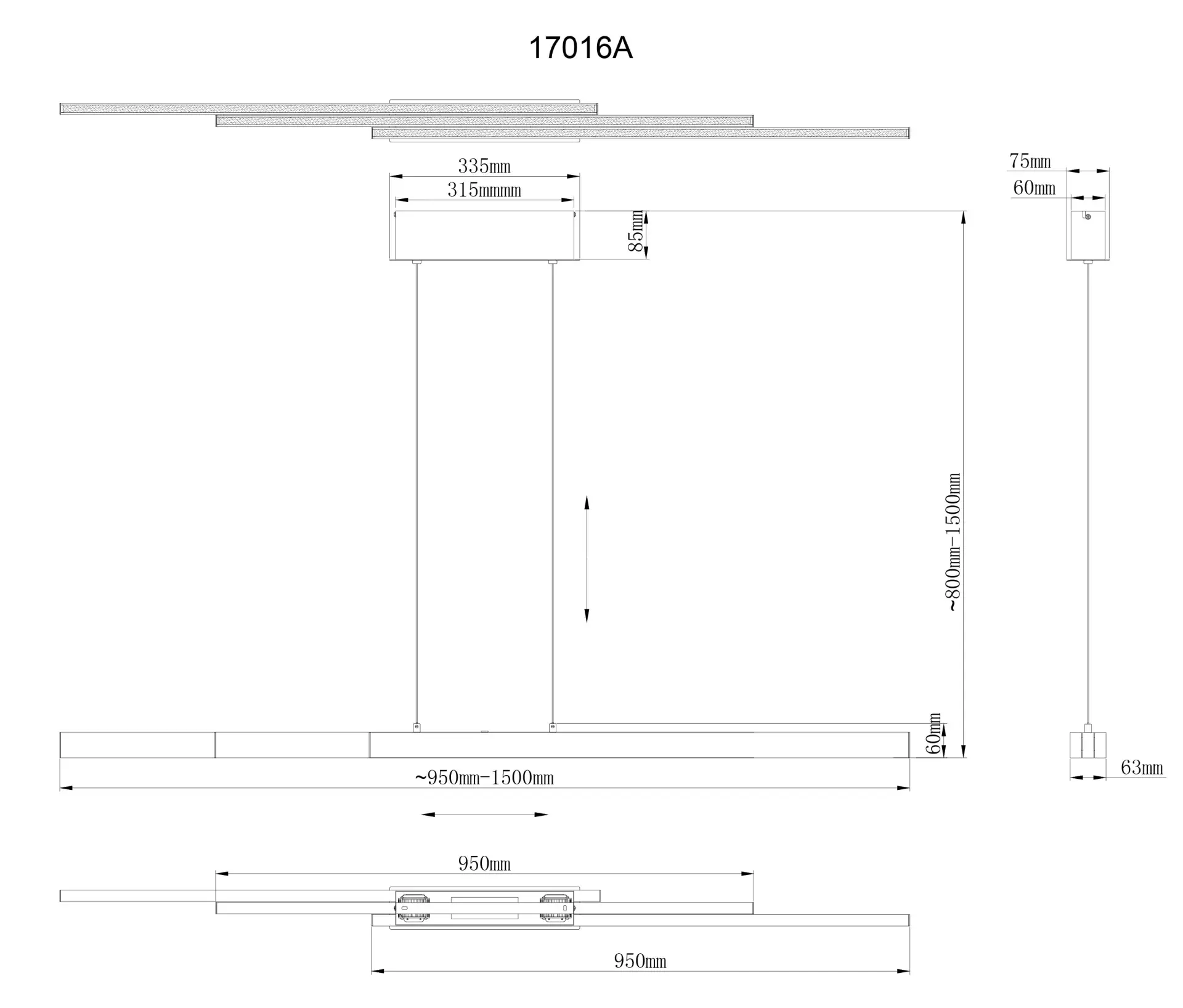 Globo Hängeleuchte Ethan 150 x 150 cm silberfarben