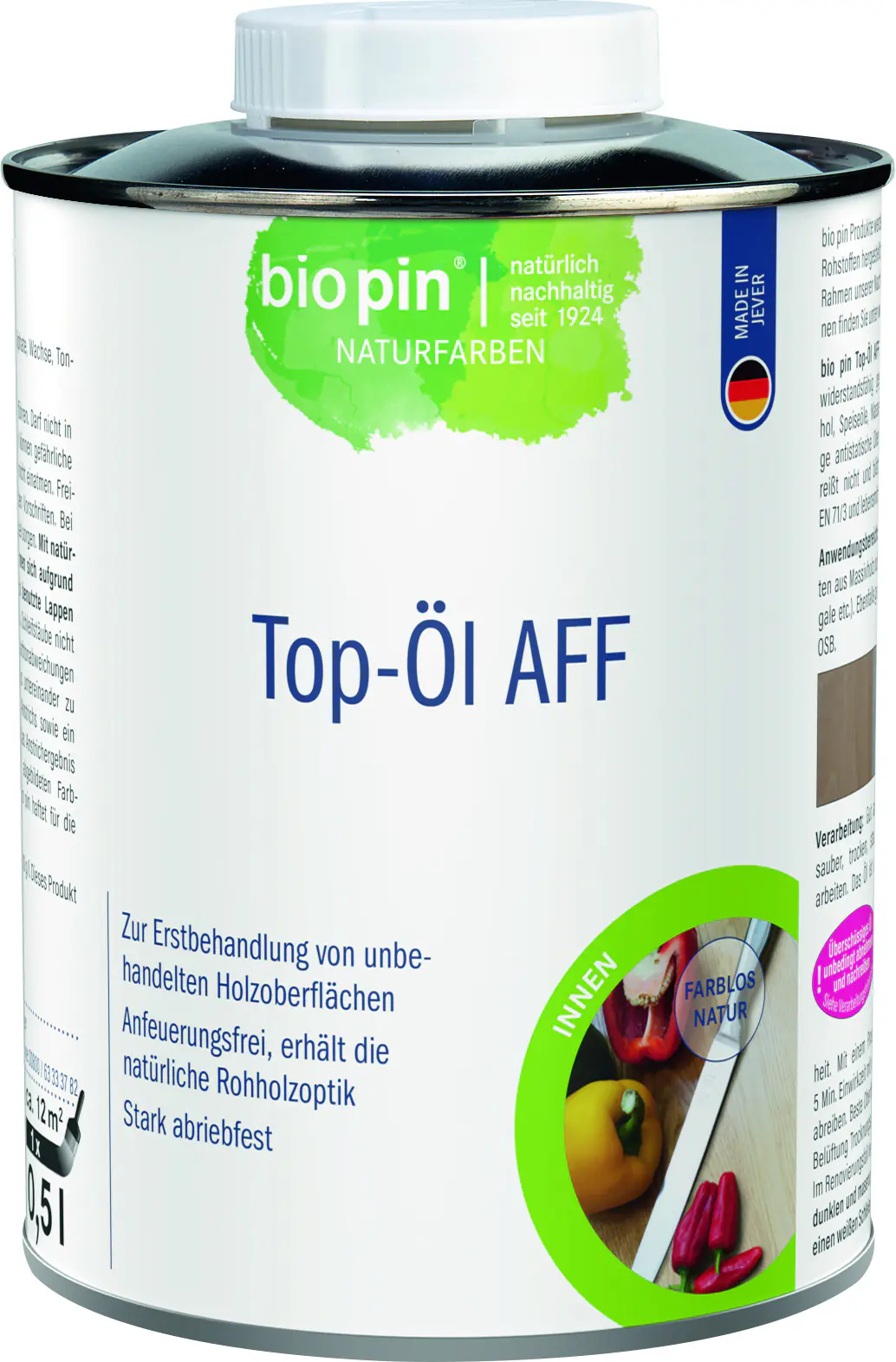 Biopin Naturfarben Top-Öl AFF 500 ml farblos