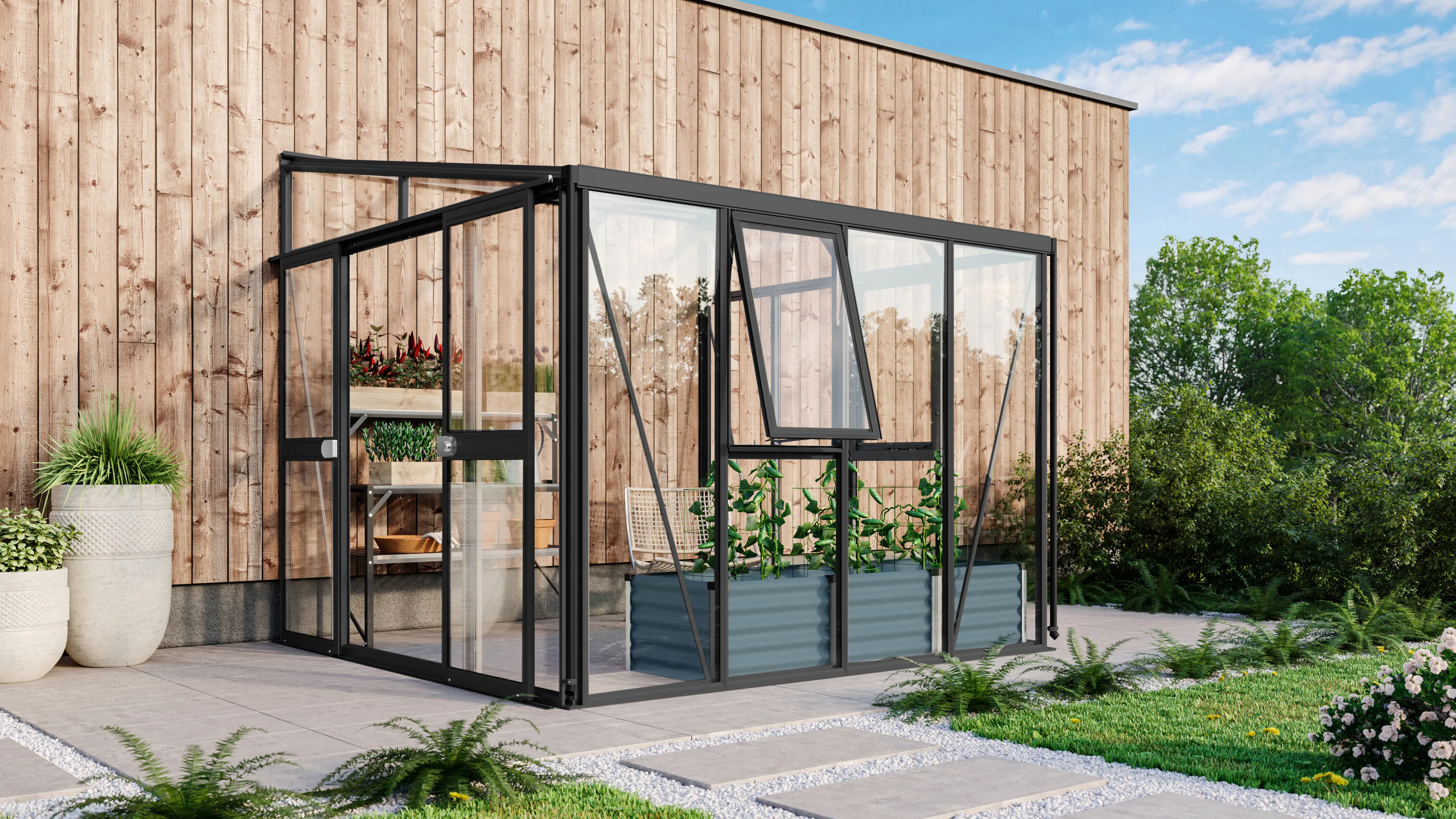 Vitavia Anlehngewächshaus Helena 7000 268 x 281 cm 3 mm Sicherheitsglas