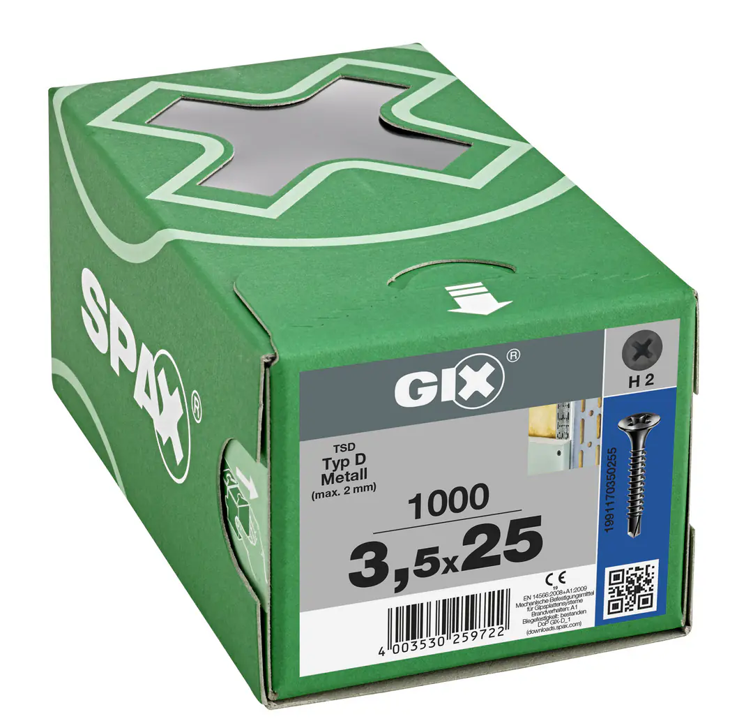 Spax Trockenbauschrauben 3.5 x 25 mm PH 2 - 1000 Stk.