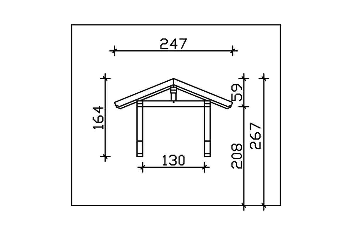 SKAN HOLZ Vordach Siegen Typ 1 247 x 116 cm, lasiert in Weiß