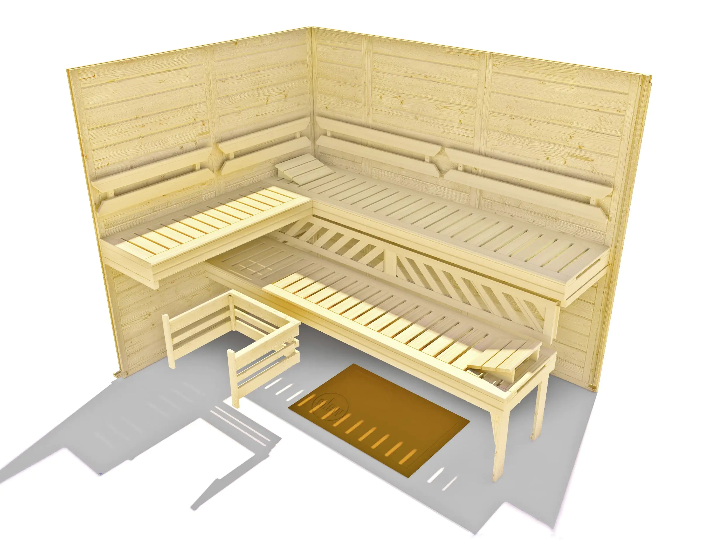 Weka Premium Massivholz-Elementsauna Kemi Eck Gr. 2 Sparset 7,5 kW OS
