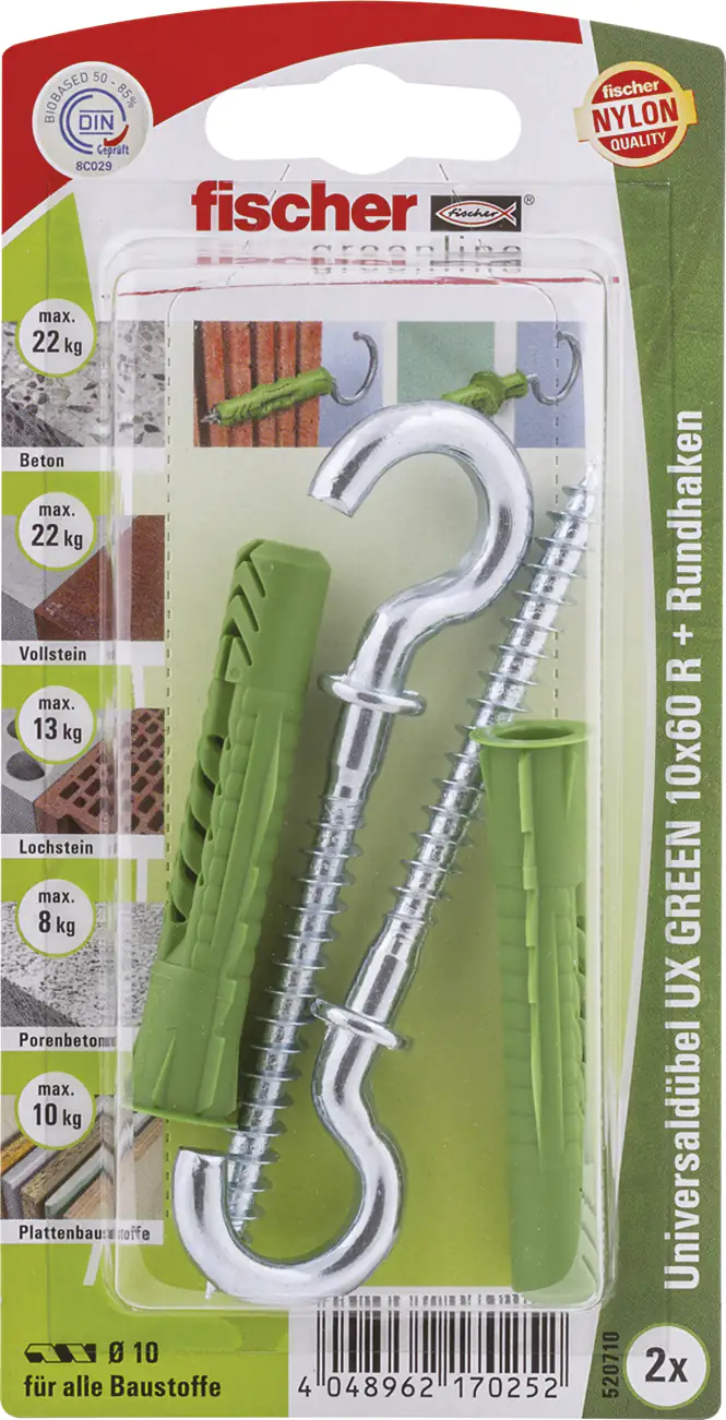 Fischer Universaldübel UX green Fischer Universaldübel-Set UX green 10.0 x 60 mm - 2 Stück
