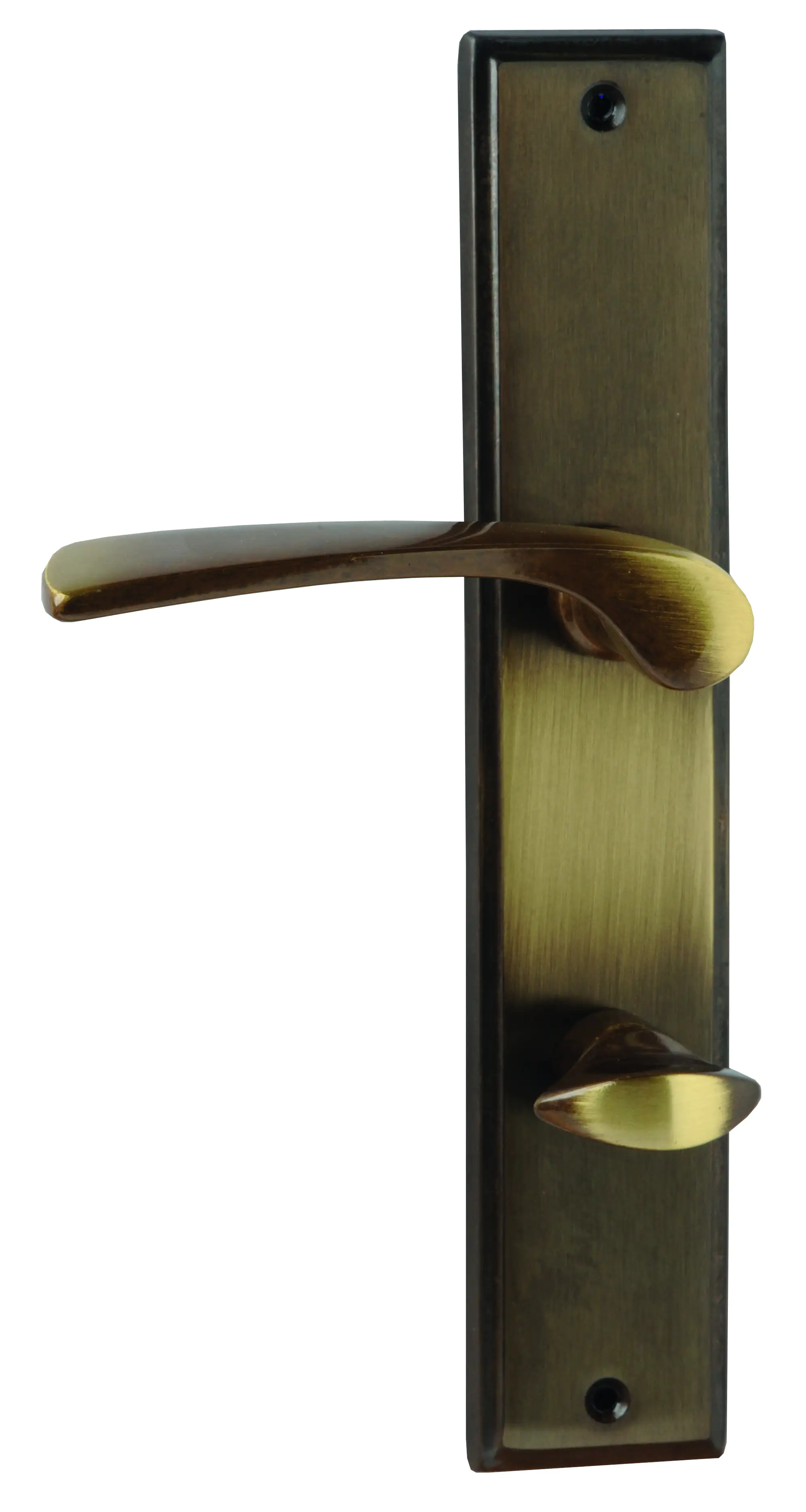 Alpertec WC-Langschildgarnitur Nelson Messing bronze eckig