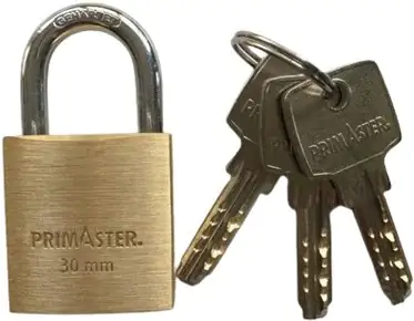 Primaster Vorhängeschloss Messing gold 55 mm inkl. 3 Schlüssel