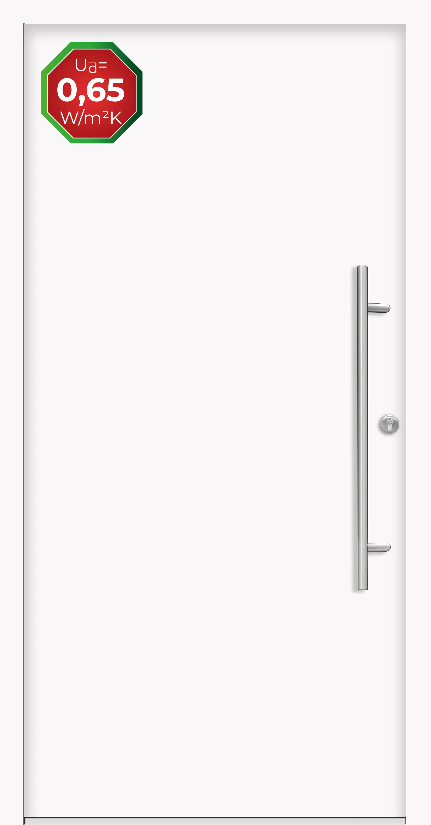 Splendoor Haustür Passivedoor Premium B05 Weiß DIN Rechts 110 x 210 cm