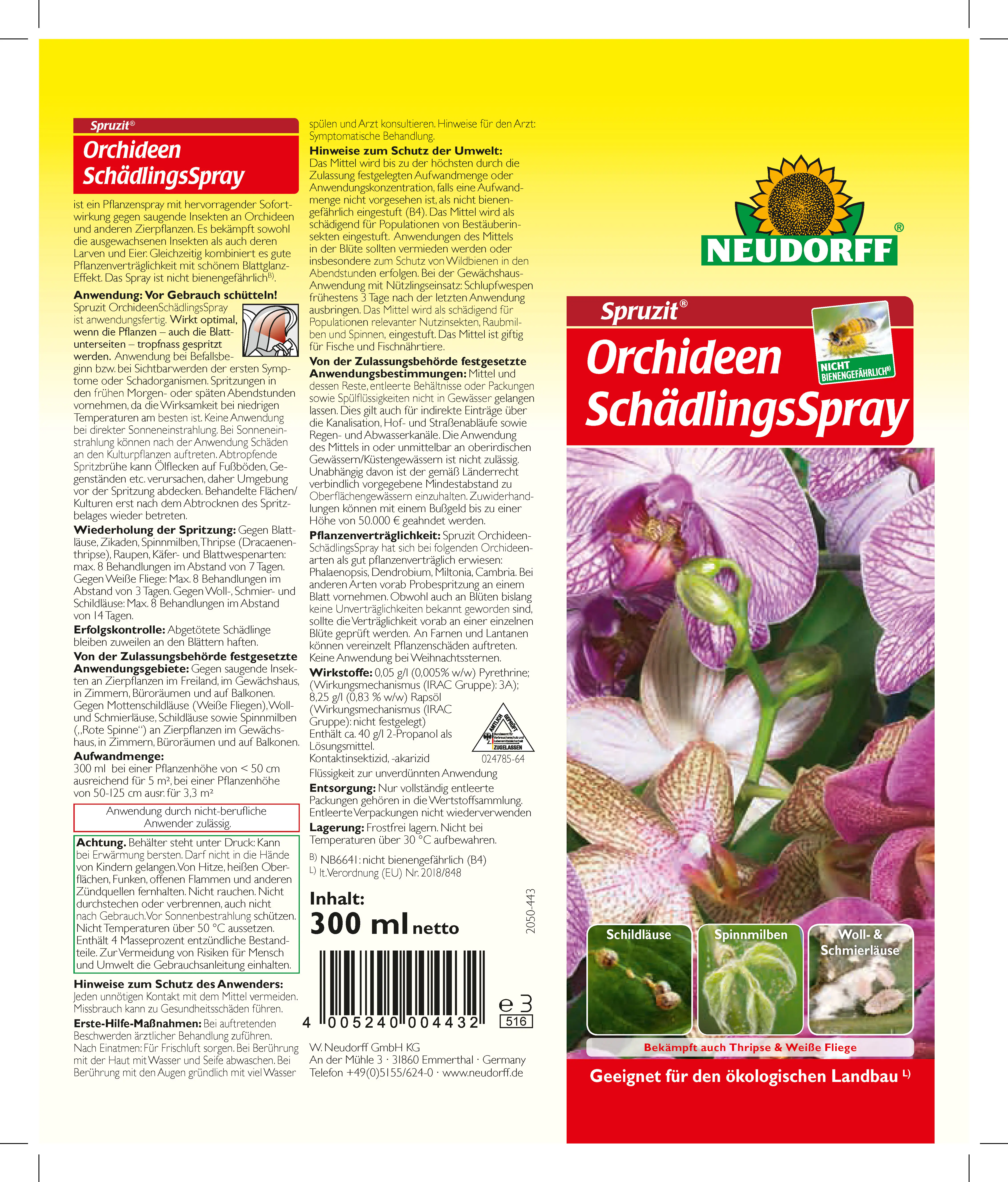 Spruzit Orchideen-Schädlingsspray 300 ml
